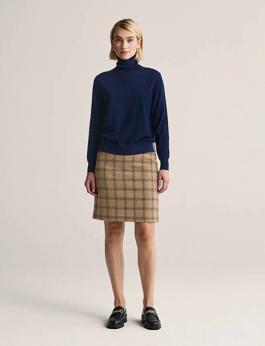 Newhouse - Anna Checked Skirt - bleistiftröcke - driftwood - 0