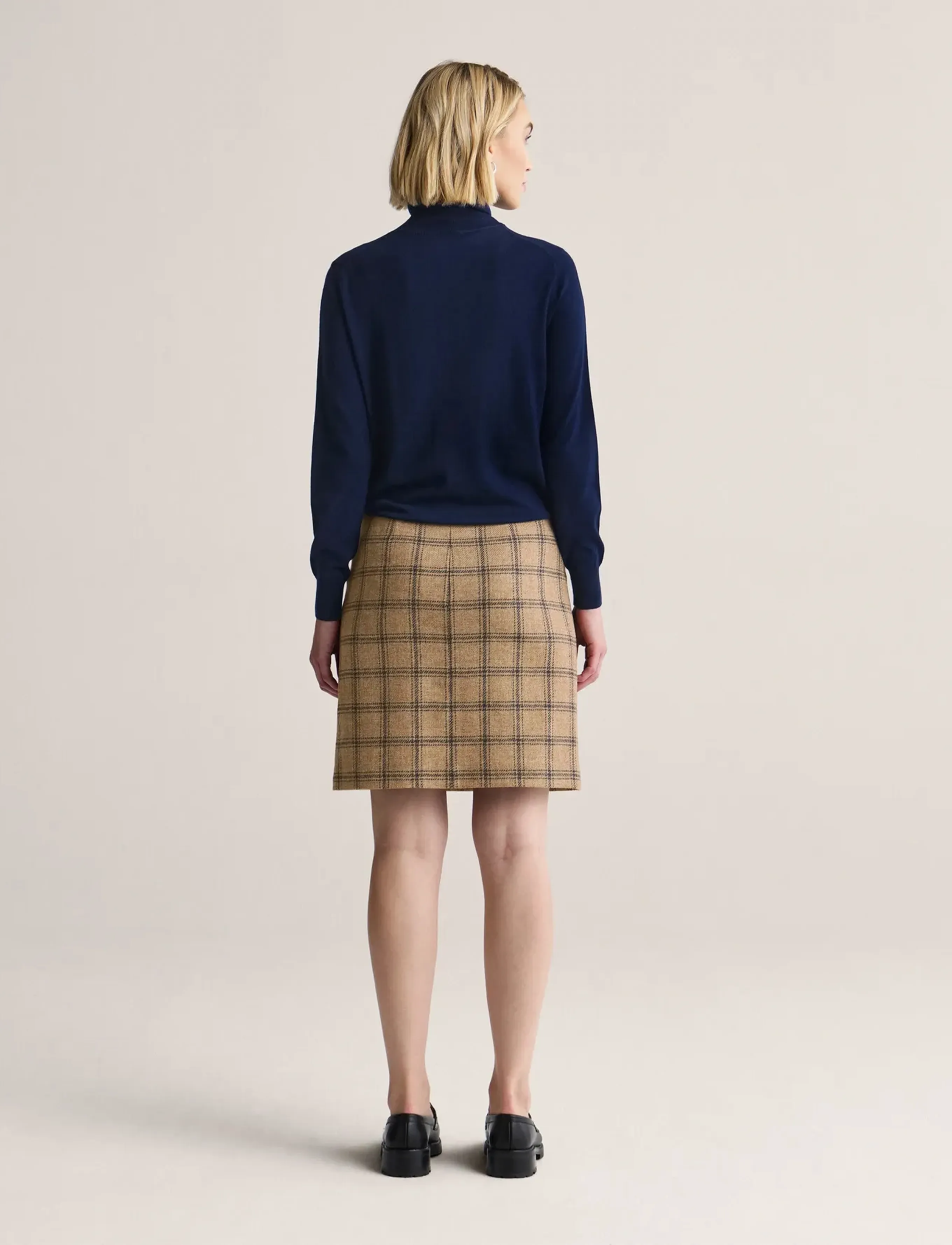 Newhouse - Anna Checked Skirt - bleistiftröcke - driftwood - 3