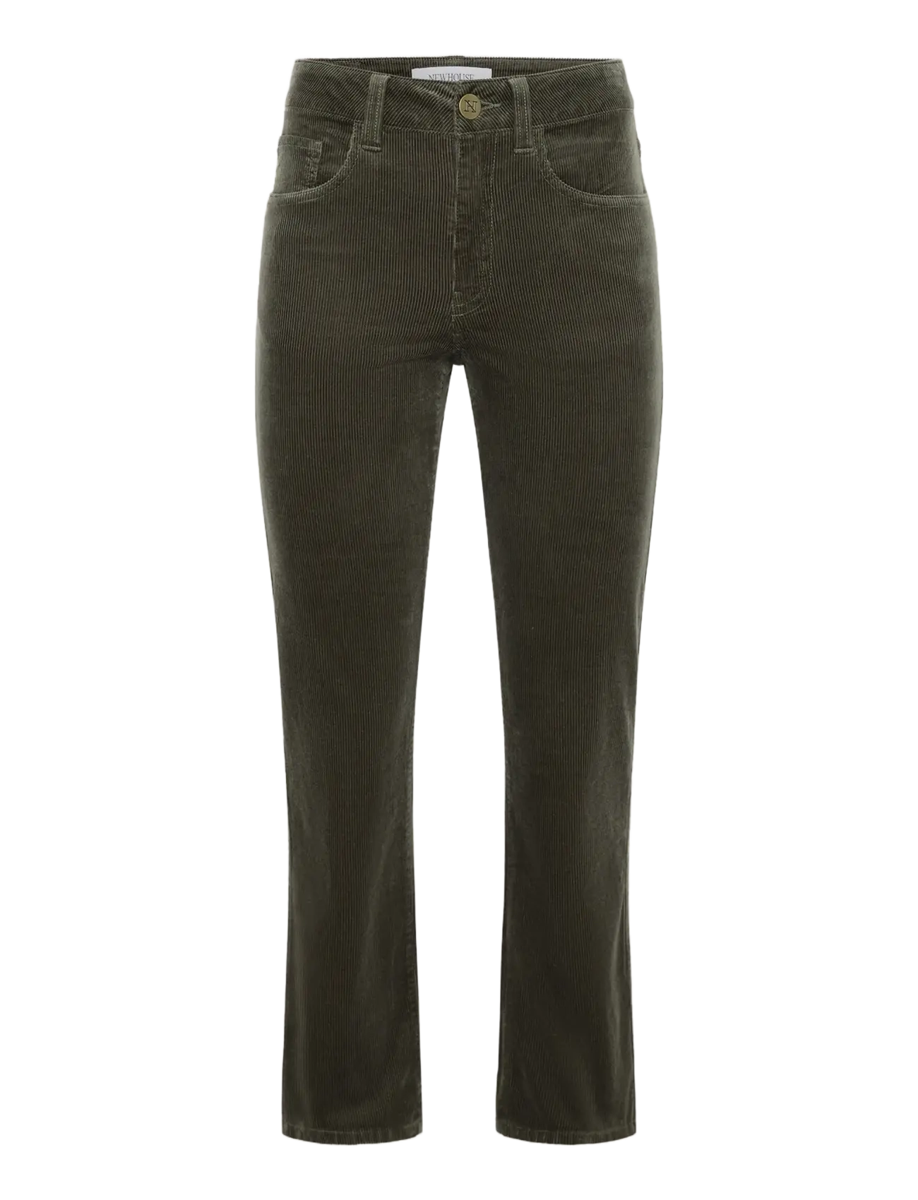 Newhouse Nora Cord Trousers - Raka byxor - HUNTER'S GREEN / khaki/green