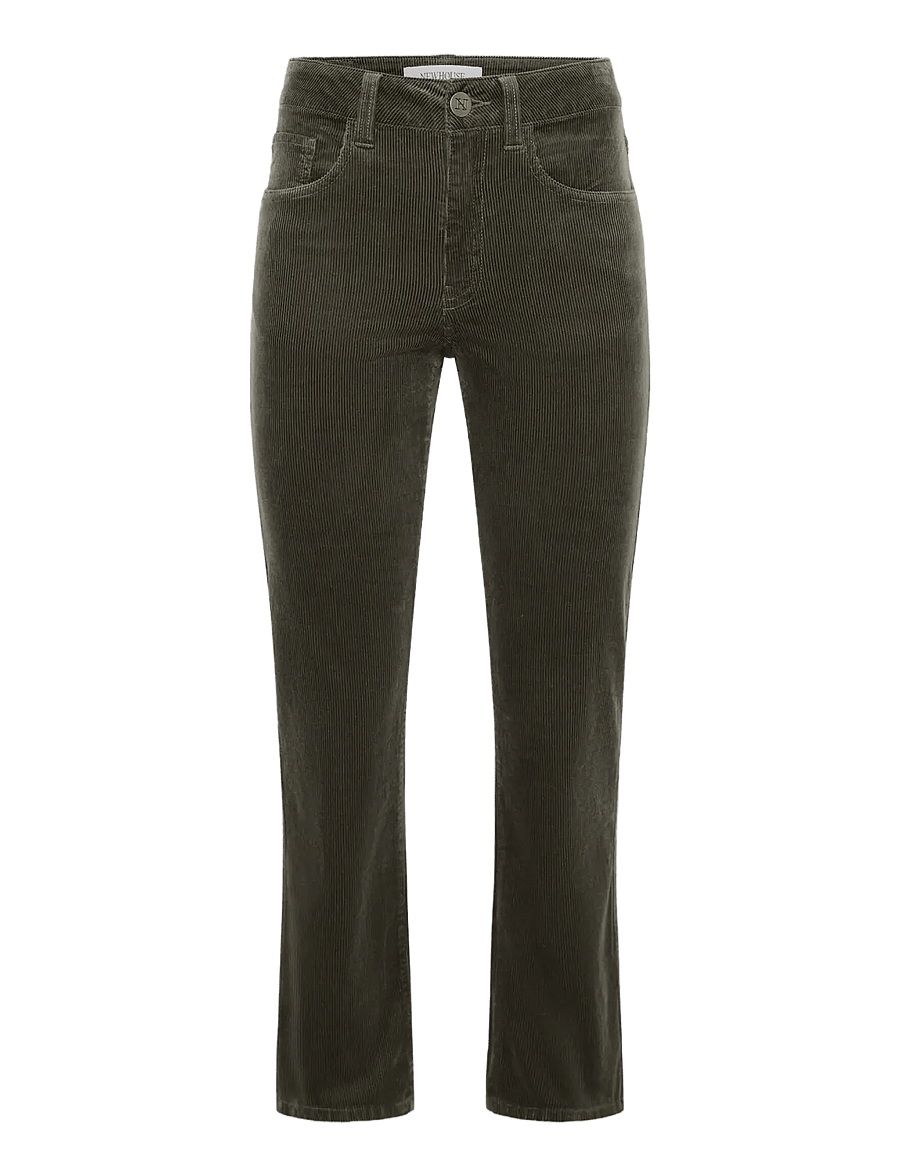Newhouse - Nora Cord Trousers - raka byxor - hunter's green - 0