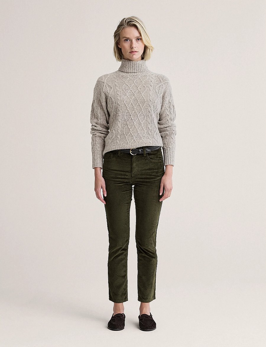 Newhouse - Nora Cord Trousers - hose mit geradem bein - hunter's green - 0