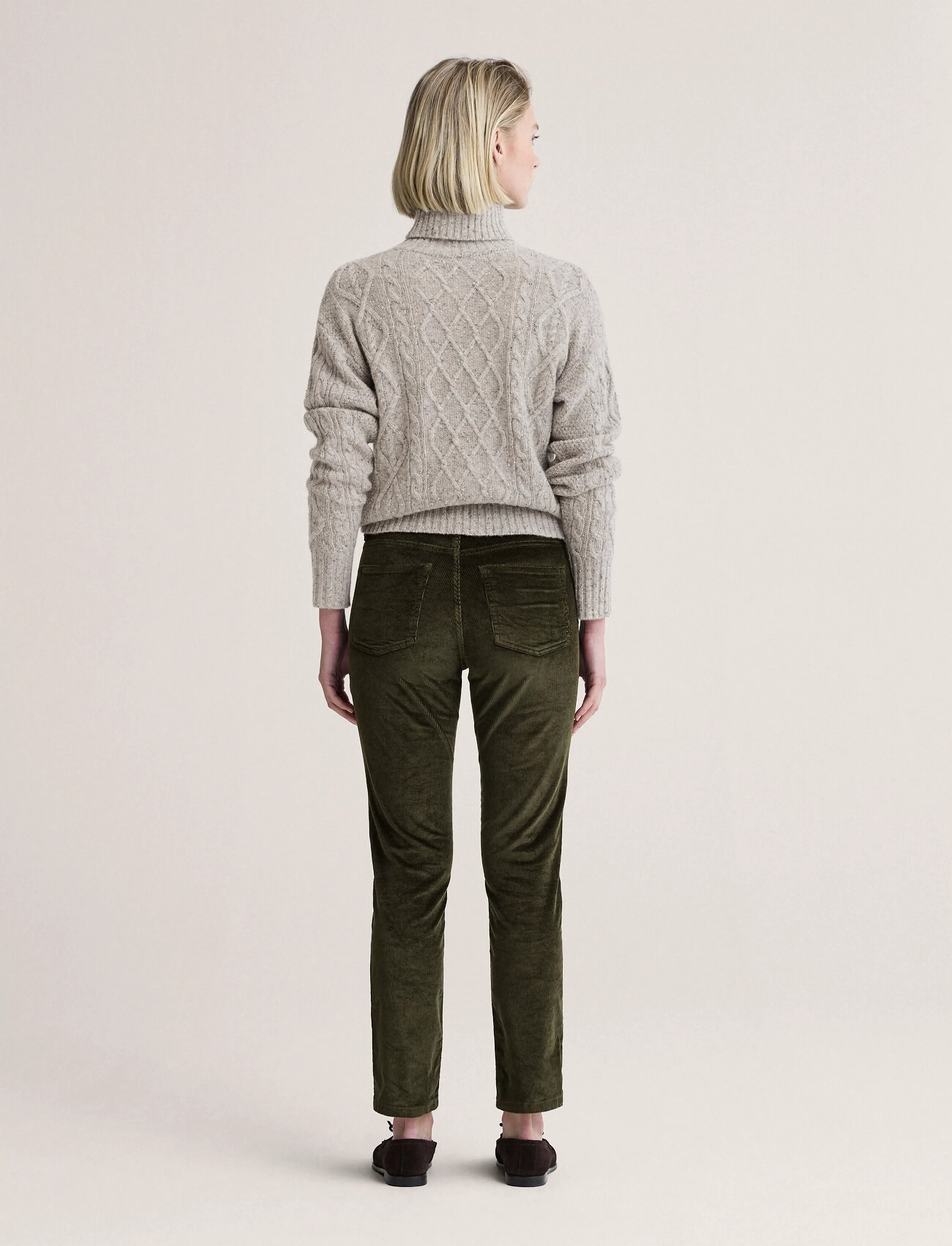 Newhouse - Nora Cord Trousers - hose mit geradem bein - hunter's green - 2