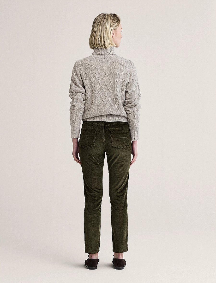 Newhouse - Nora Cord Trousers - hose mit geradem bein - hunter's green - 2