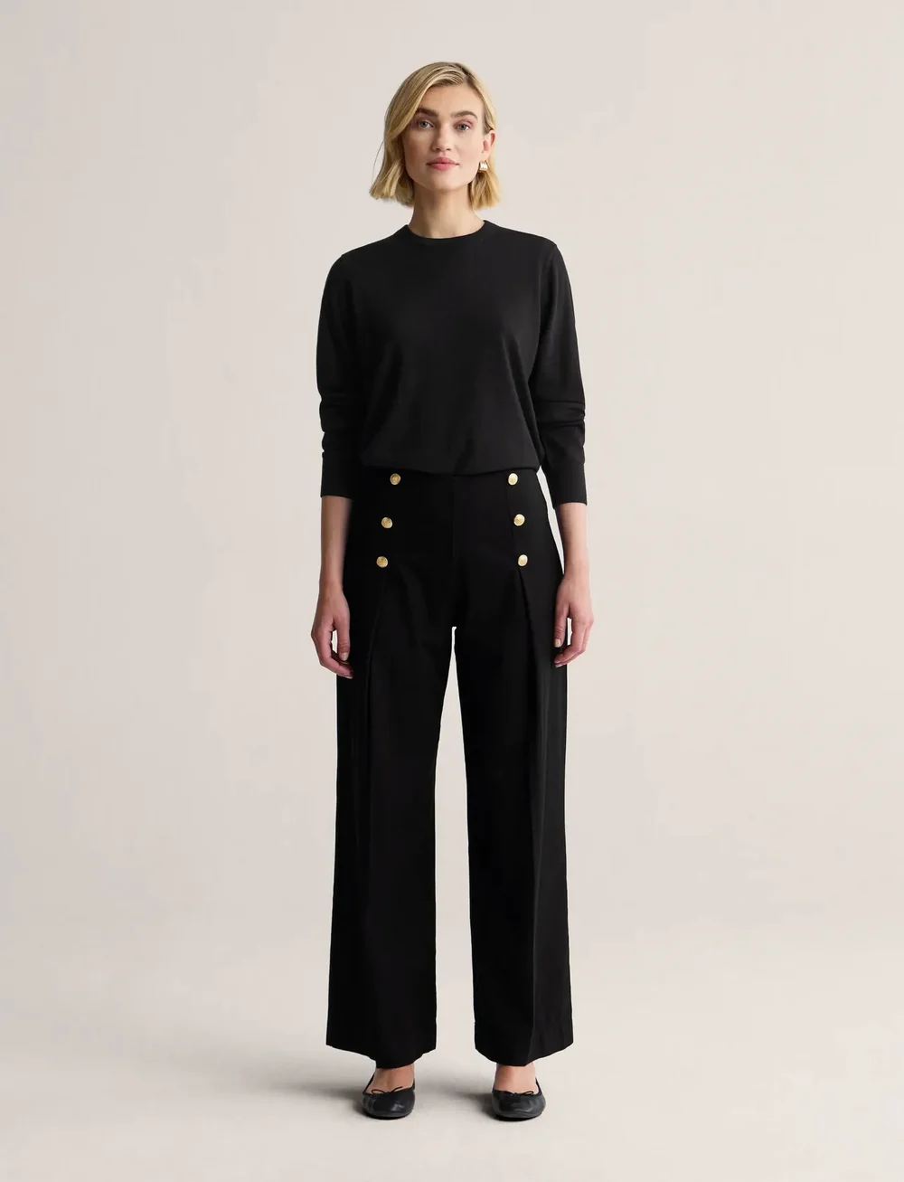 Newhouse - Penelope Trousers - straight leg hosen - black - 0