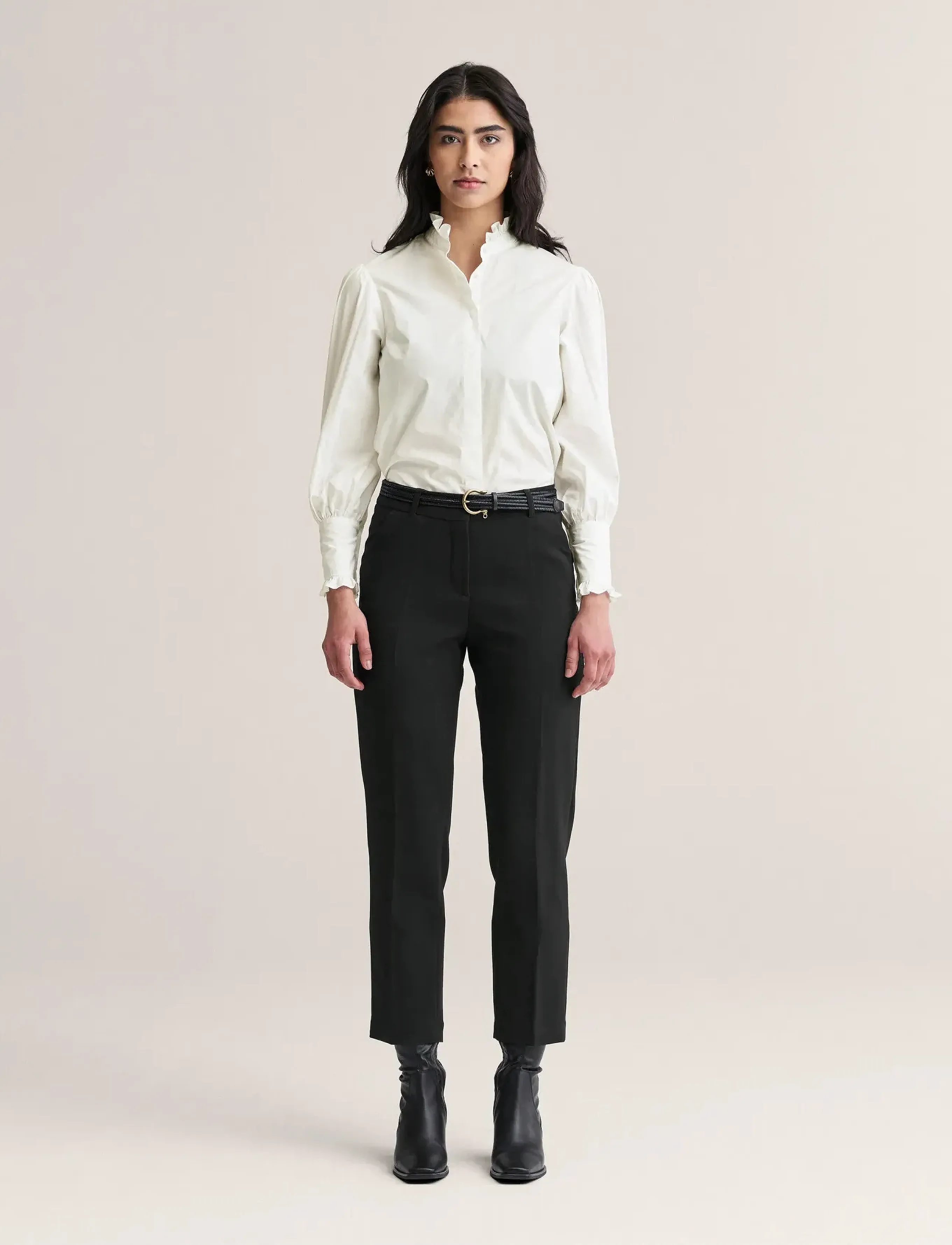 Newhouse Asli Cigarette Trousers, Kvinder, Cigaret Bukser, Sort, Str: 42 72 cm