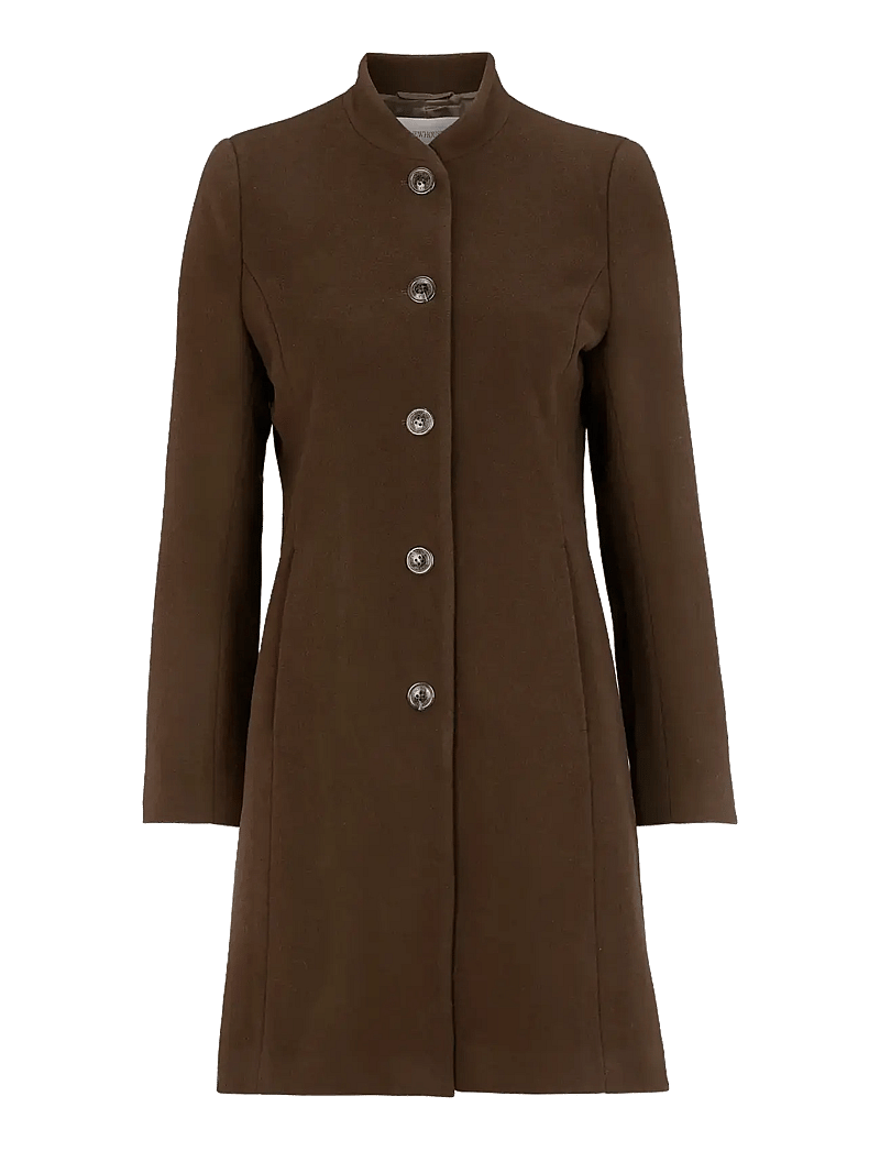 Newhouse - Classic Coat - wollmäntel - chocolate - 1