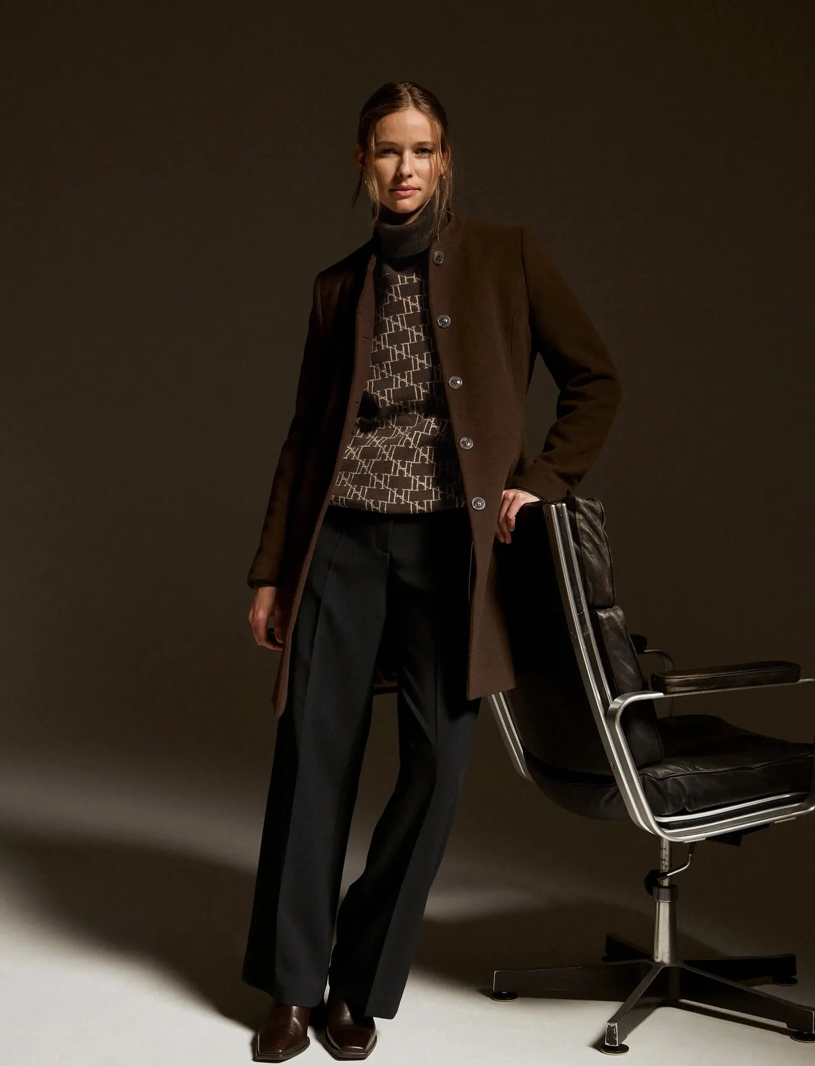 Newhouse - Classic Coat - Üleriided - chocolate - 3