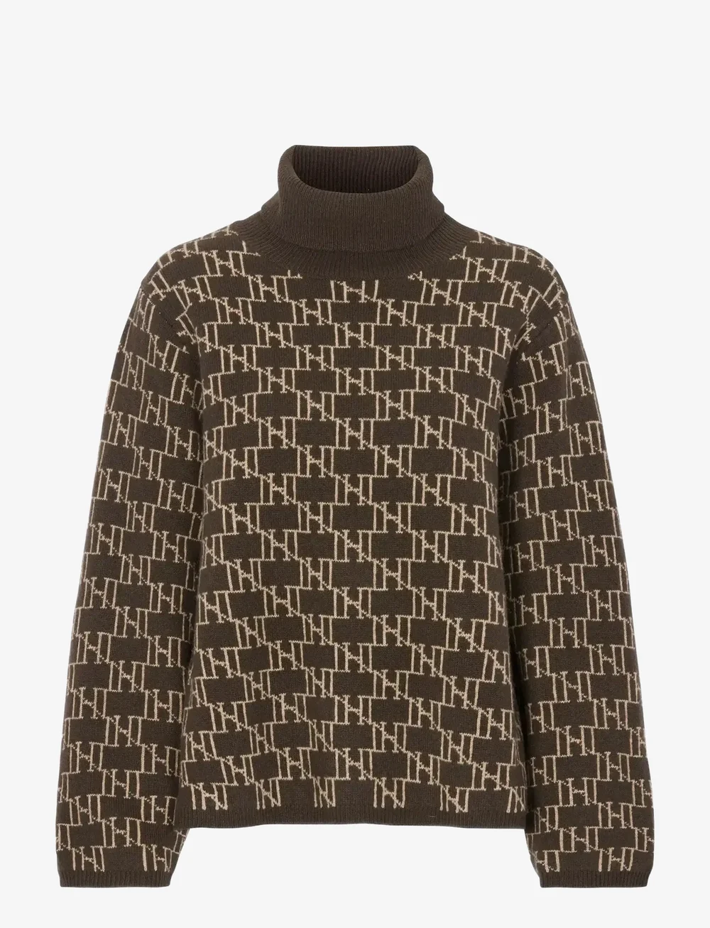 Newhouse - Alva Logo Turtleneck - polotröjor - espresso - 1