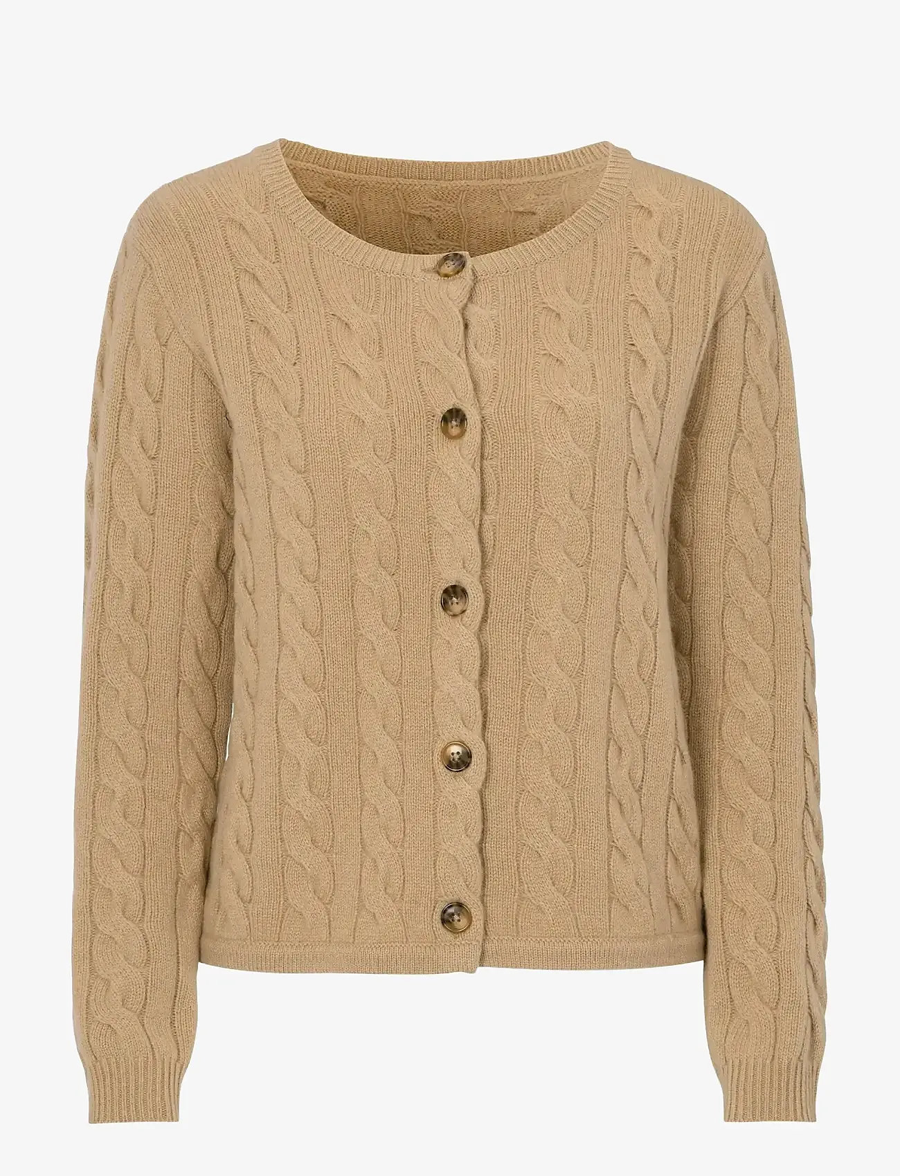 Newhouse - Johanna Cable Cardigan - cardigans - light camel - 1