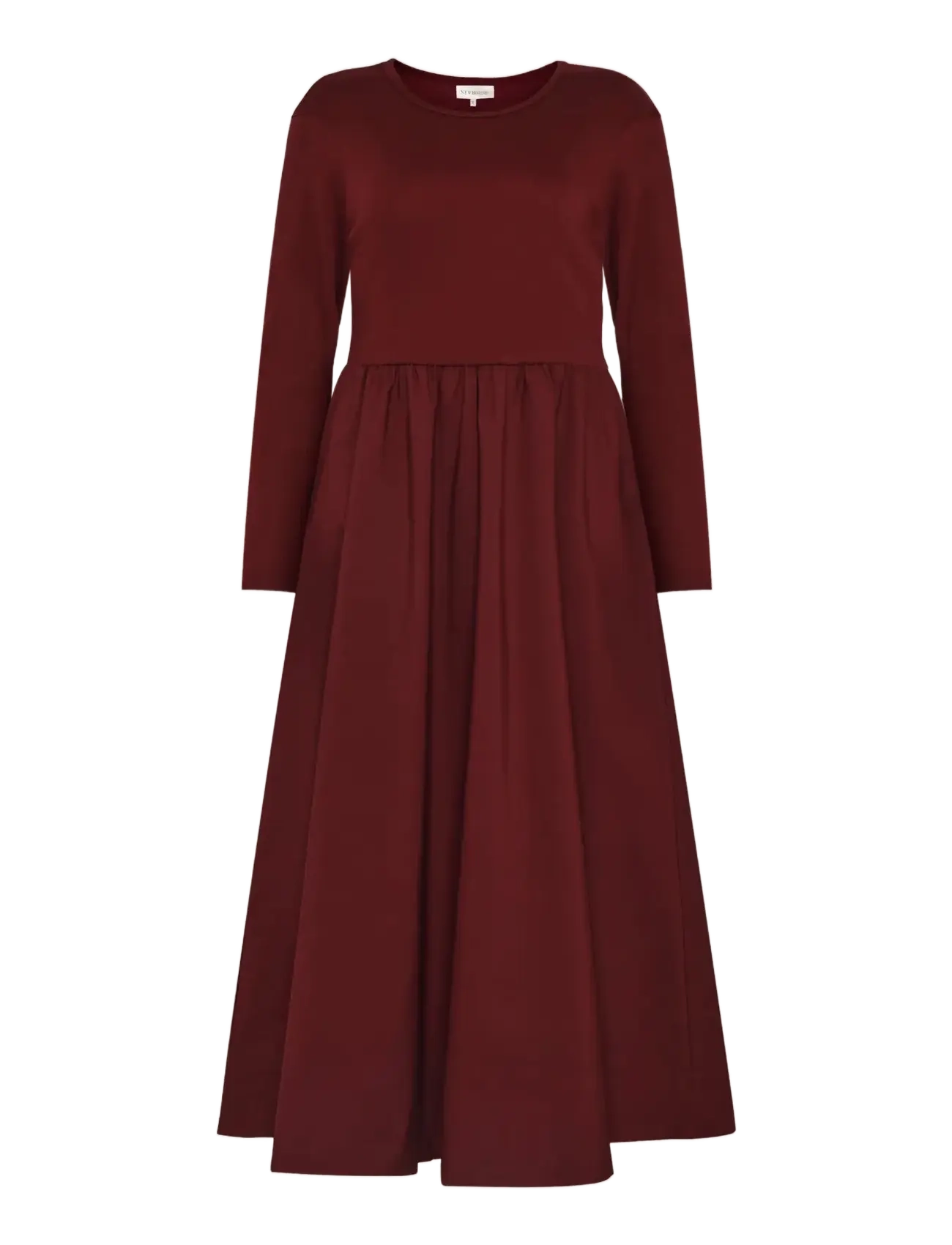 Newhouse Madde long sleeve dress - Newhouse - DARK BURGUNDY / burgundy