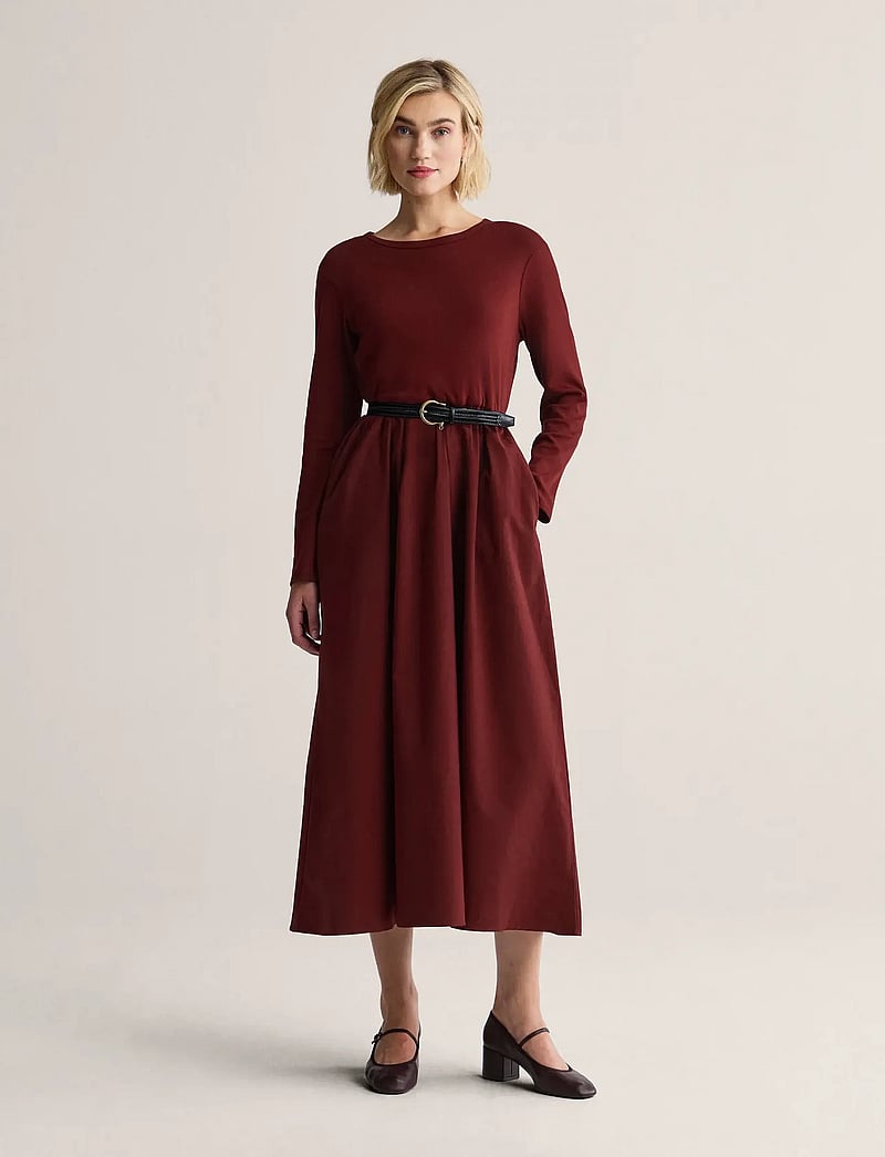 Newhouse - Madde long sleeve dress - midikleider - dark burgundy - 0