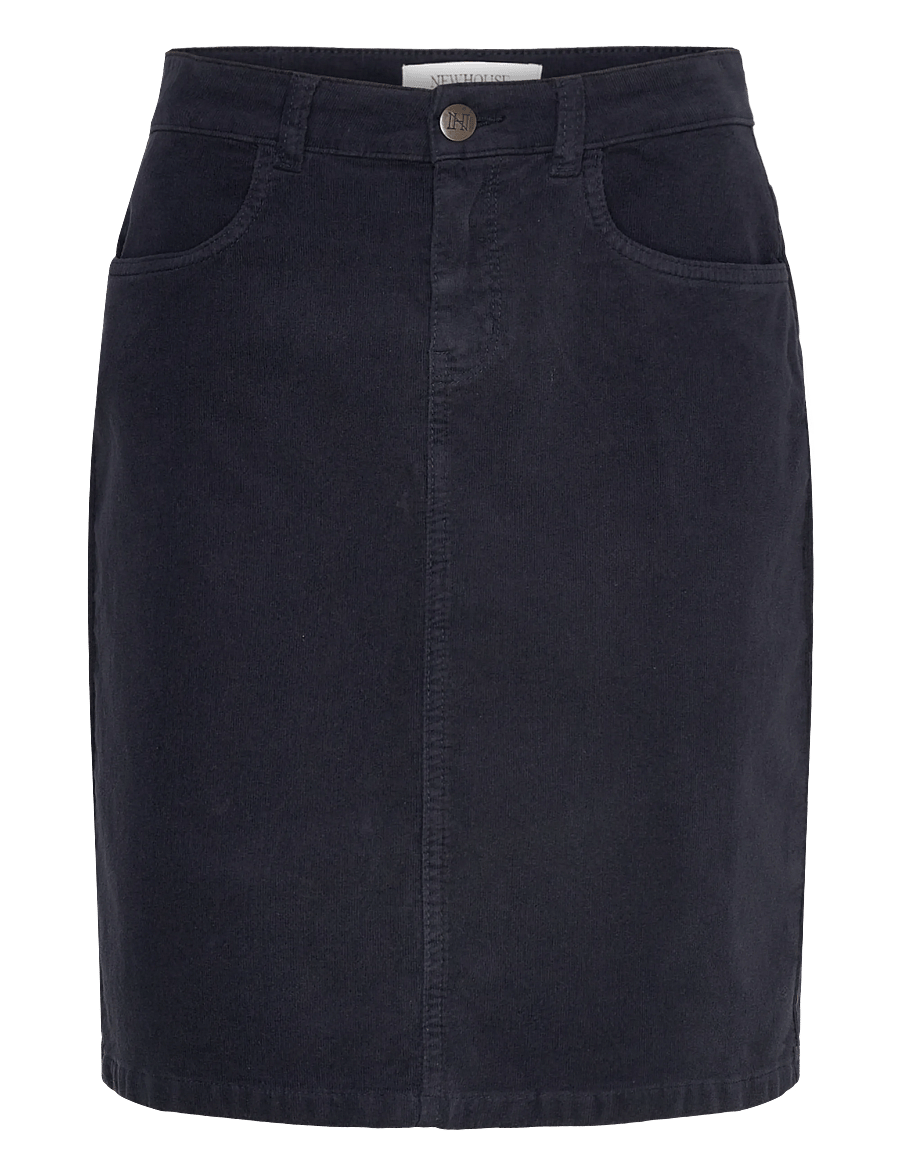 Newhouse - Lisa Minicord Skirt - midi-röcke - navy - 1