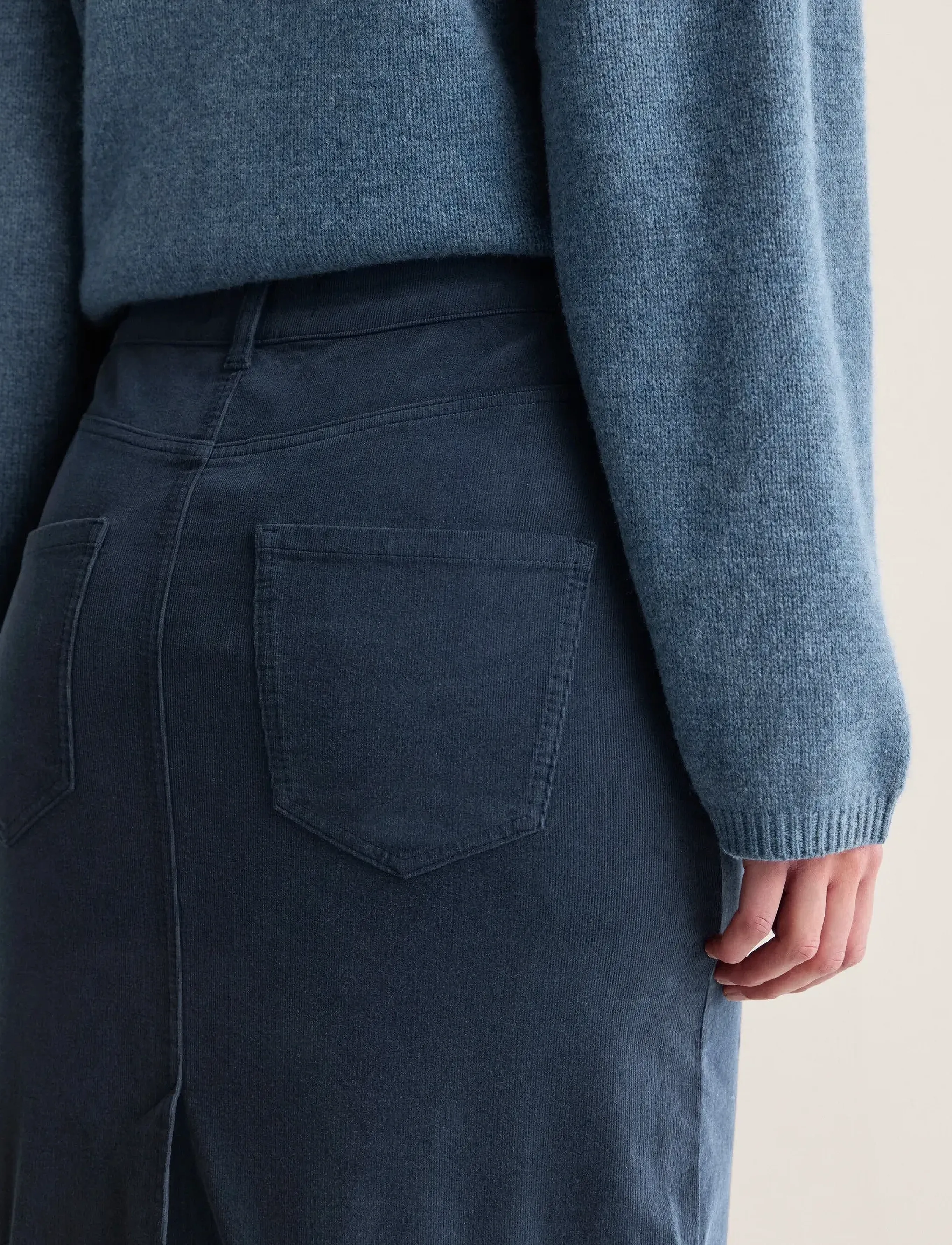 Newhouse - Lisa Minicord Skirt - midi-röcke - navy - 3