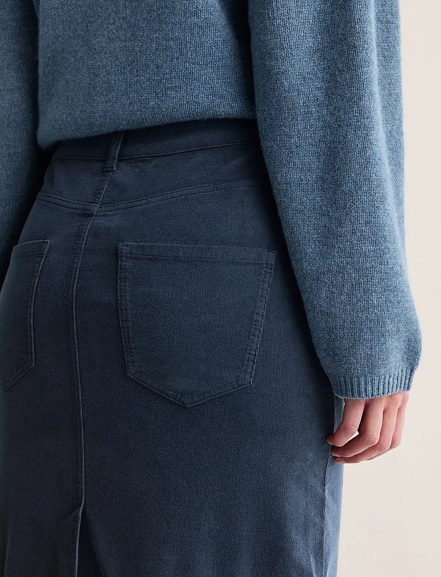 Newhouse - Lisa Minicord Skirt - midi-röcke - navy - 3