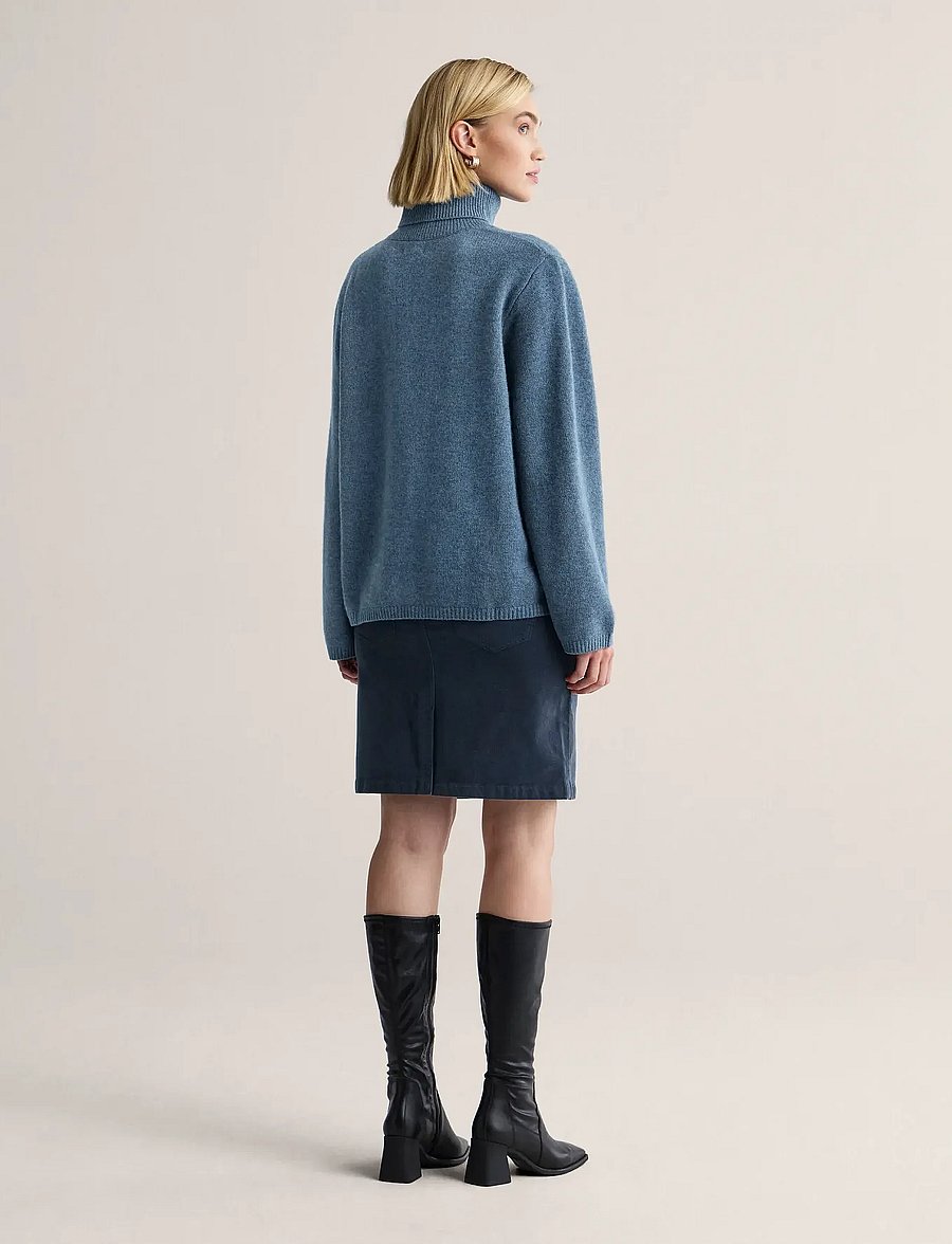 Newhouse - Lisa Minicord Skirt - midi-röcke - navy - 4