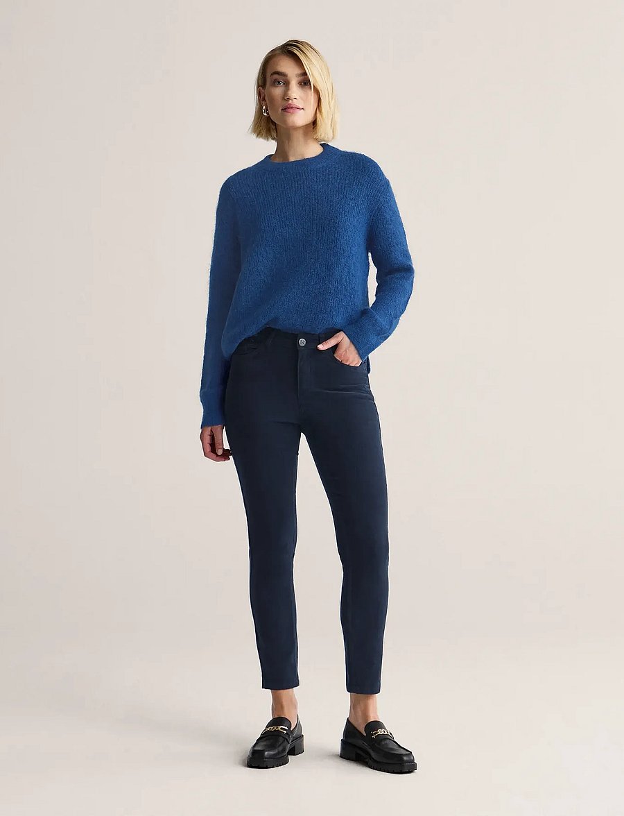 Newhouse - Nora Minicord Trousers - slim fit-byxor - navy - 0