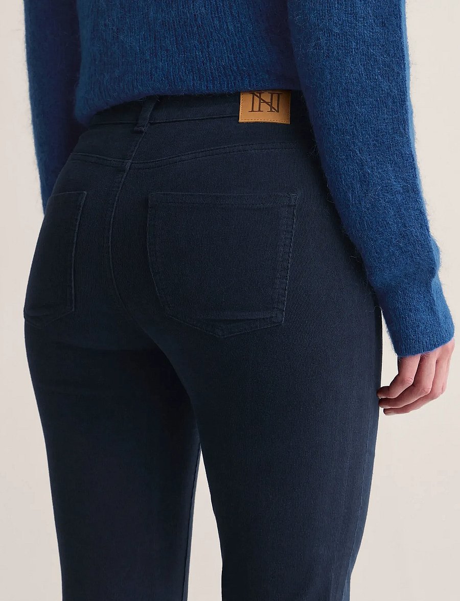Newhouse - Nora Minicord Trousers - slim fit-byxor - navy - 2