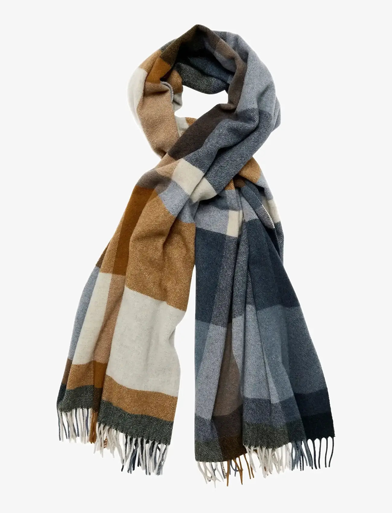 Newhouse - Monica Checked Scarf - accessoarer - driftwood - 0