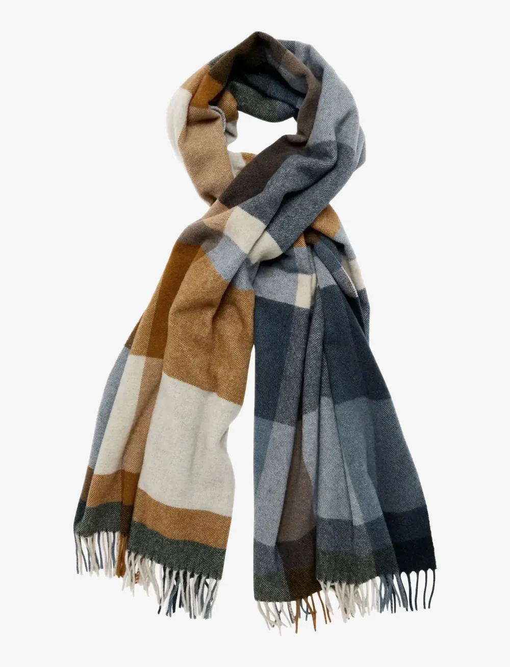 Newhouse - Monica Checked Scarf - winter scarves - driftwood - 0