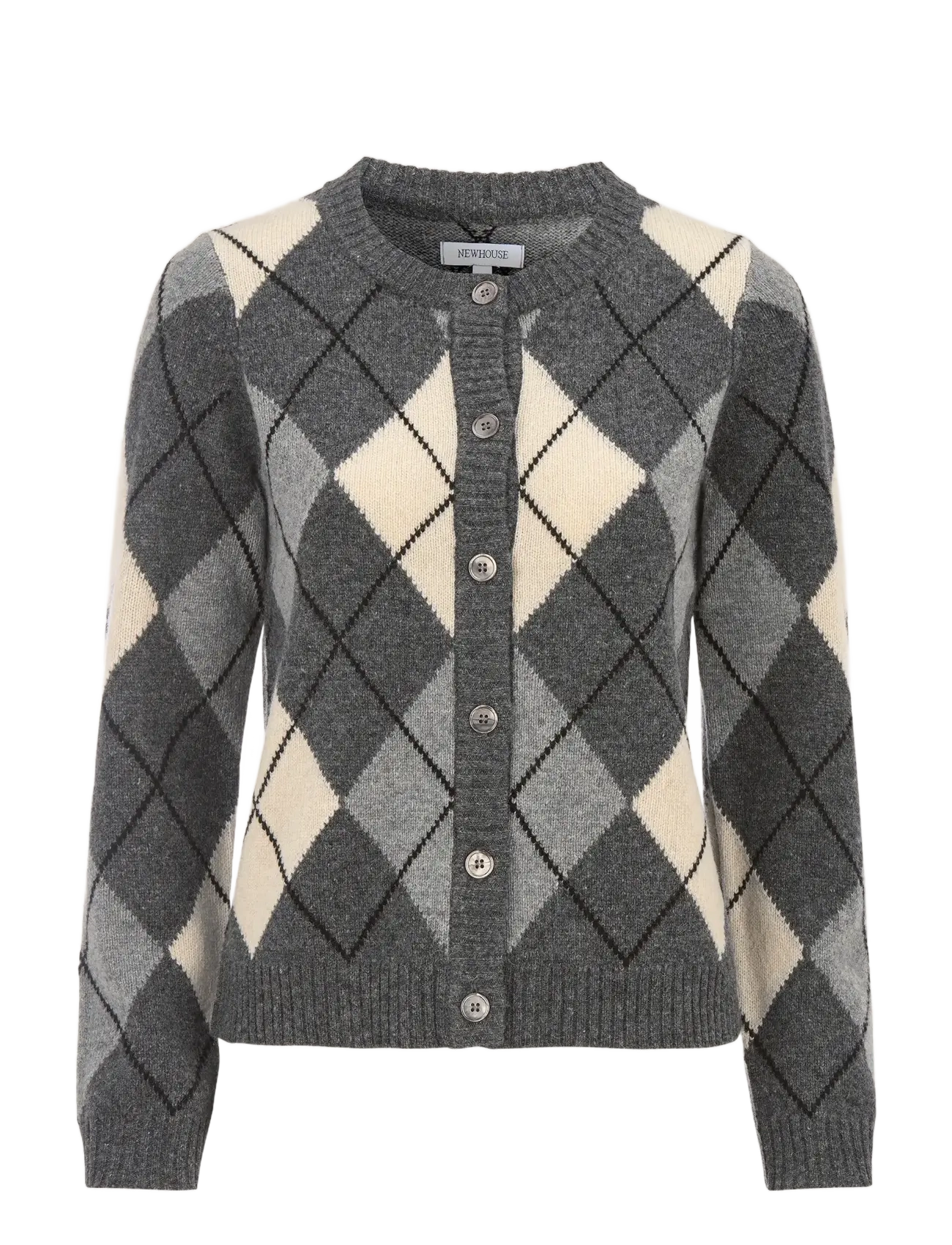 Newhouse Khatie Argyle Cardigan - Newhouse - DARK GREY / multi