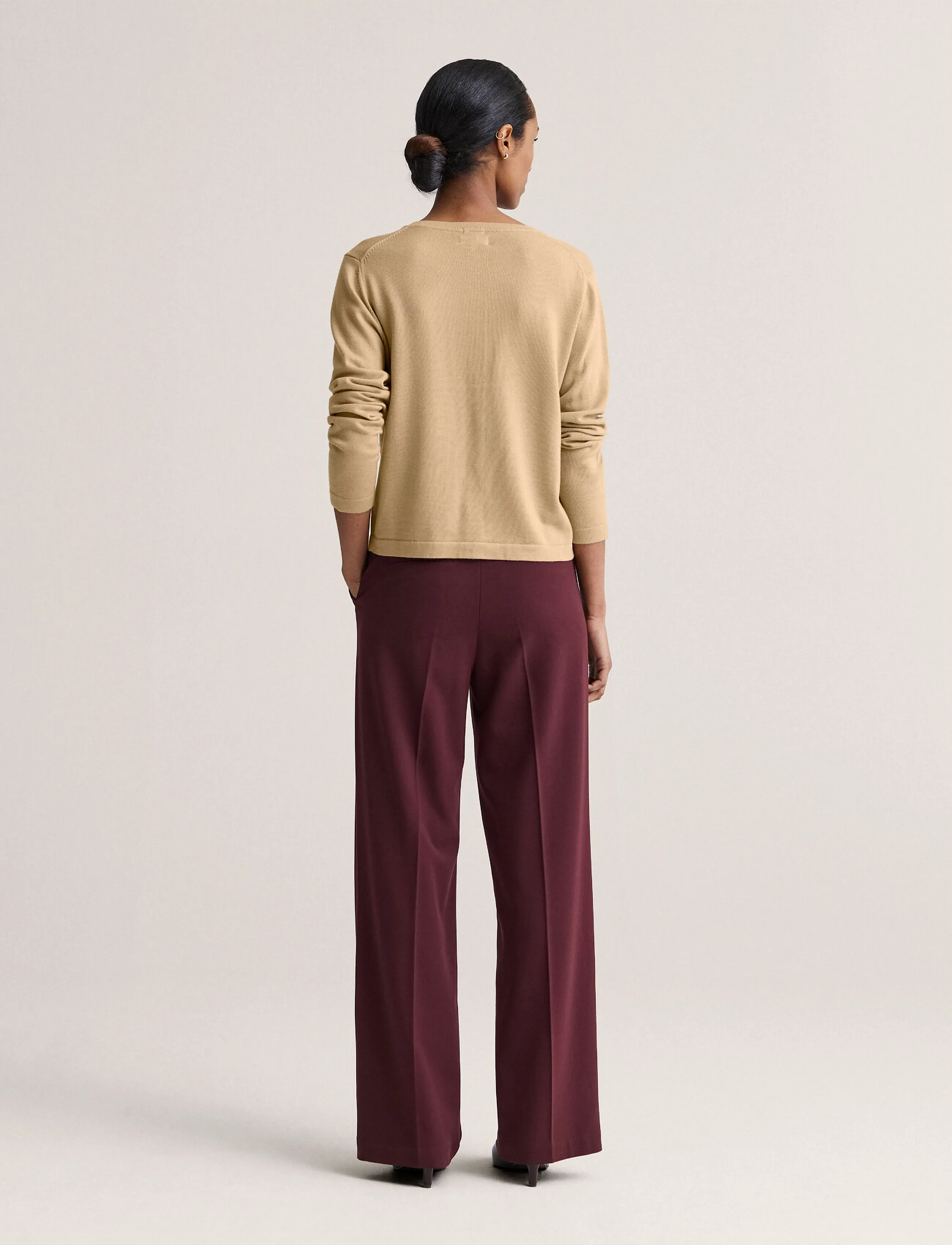 Newhouse - Paris Pearl Cardigan - autumn clothing - oat - 3