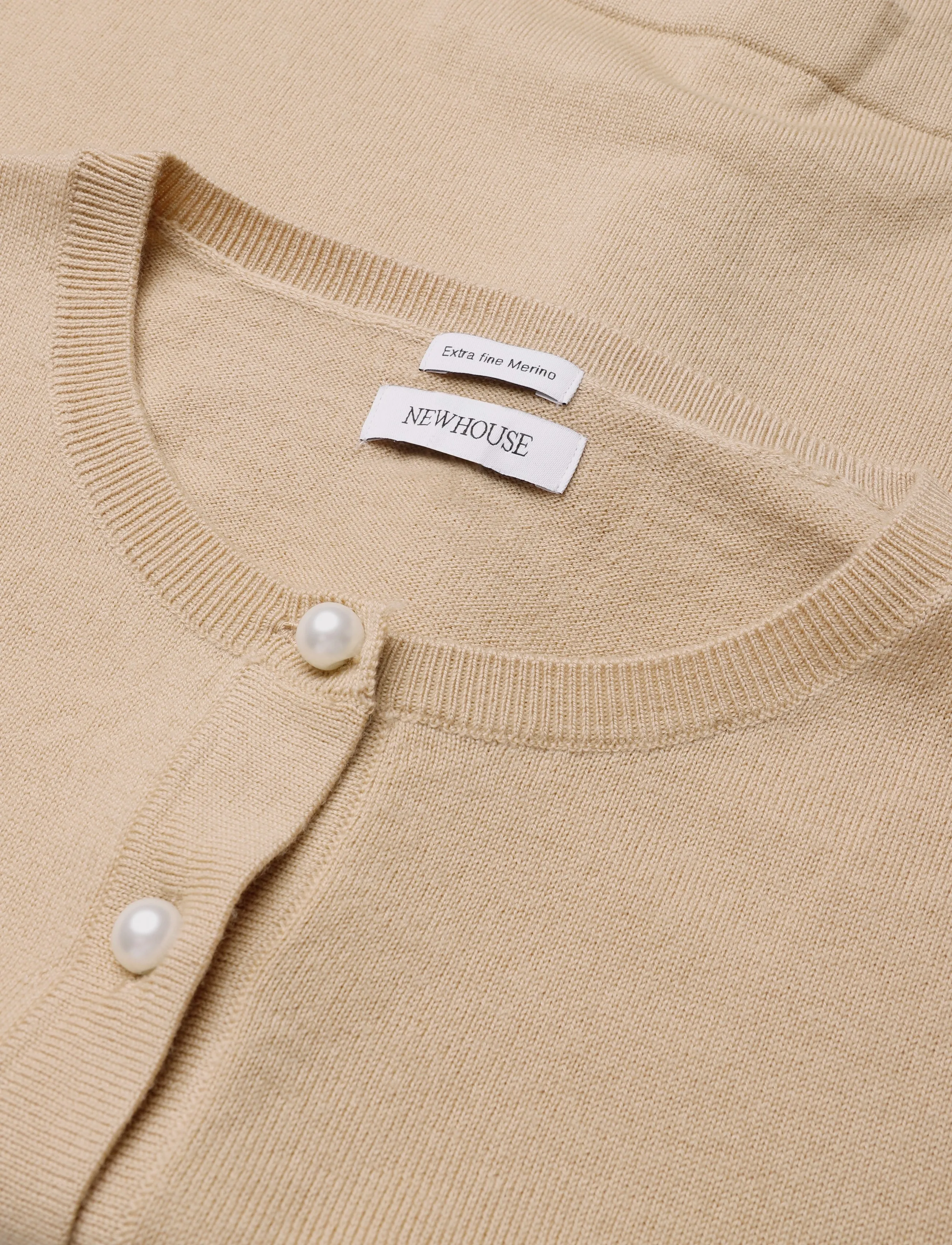 Newhouse - Paris Pearl Cardigan - autumn clothing - oat - 4