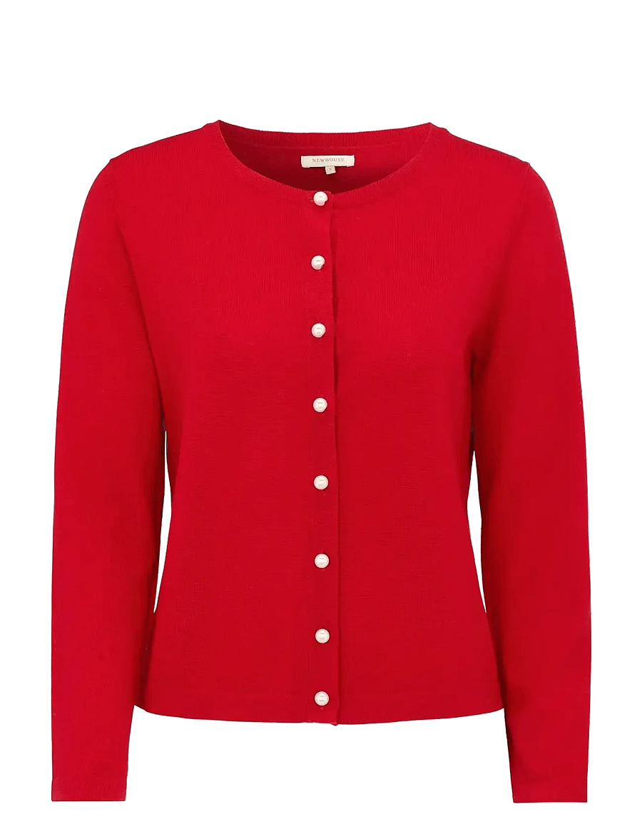 Newhouse - Paris Pearl Cardigan - strickjacken - red - 1