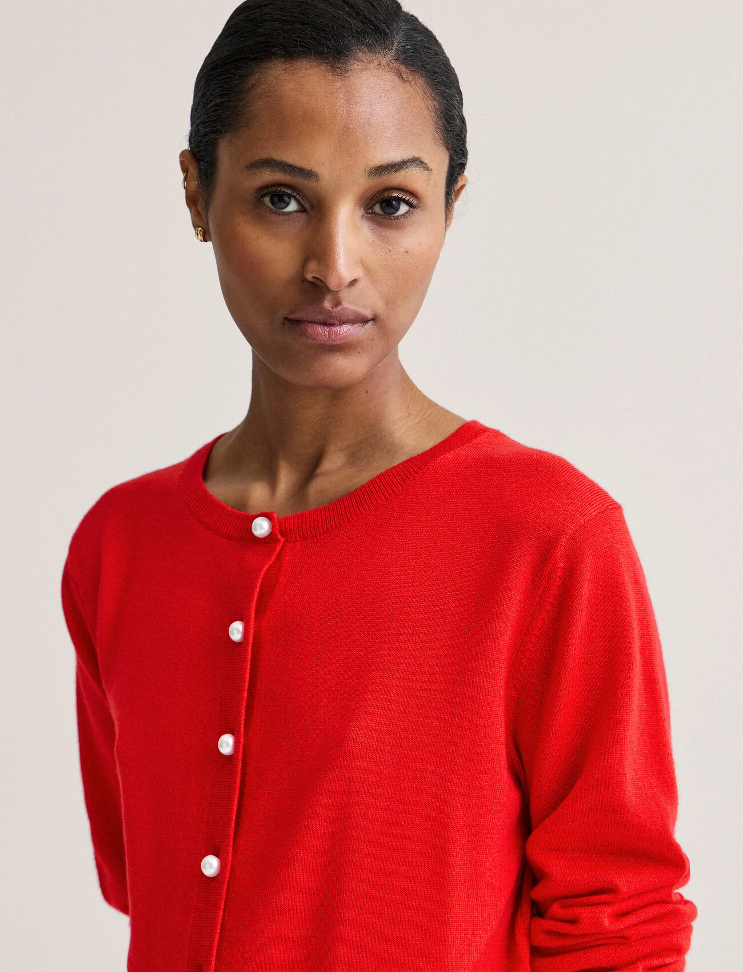 Newhouse - Paris Pearl Cardigan - red - 3