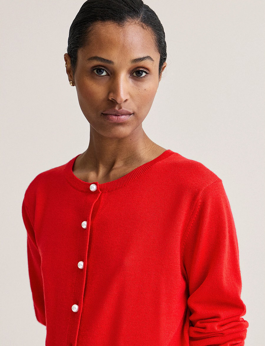 Newhouse - Paris Pearl Cardigan - strickjacken - red - 3
