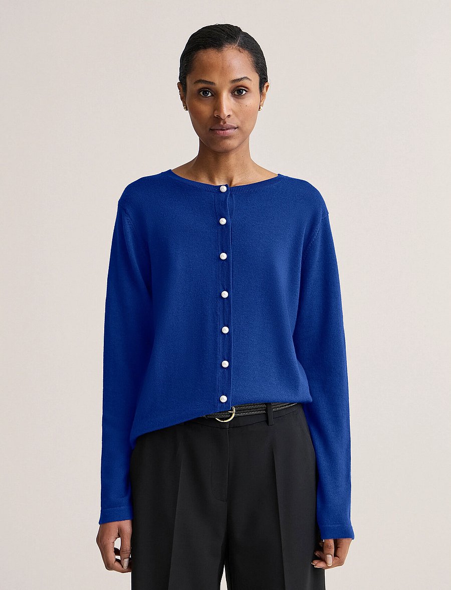 Newhouse - Paris Pearl Cardigan - rudens drabužiai - royal blue - 0