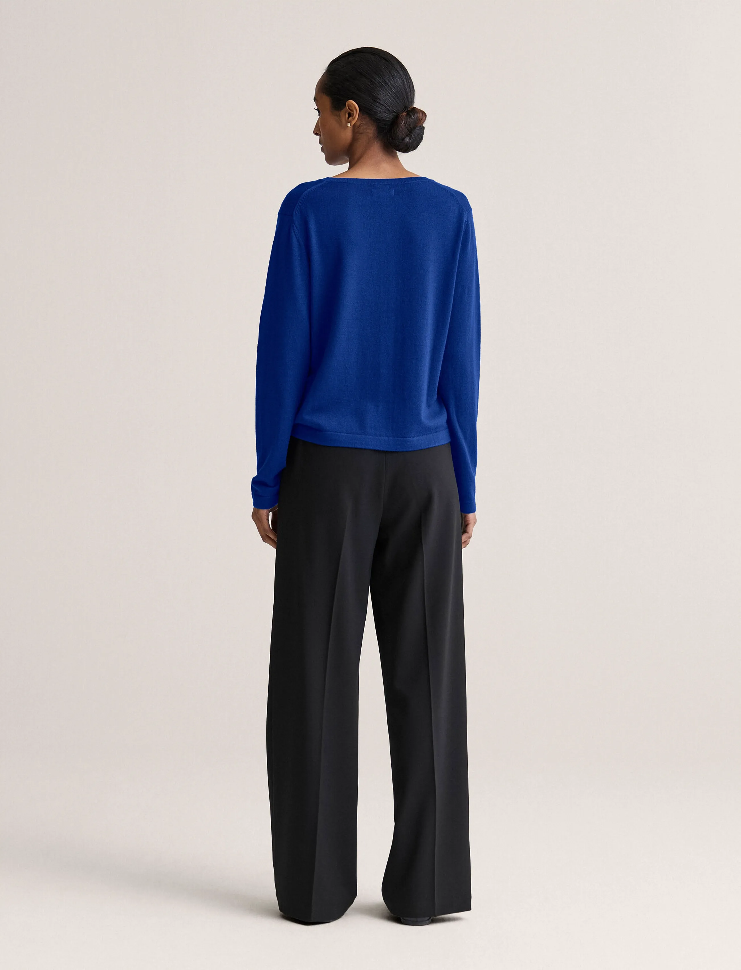 Newhouse - Paris Pearl Cardigan - autumn clothing - royal blue - 3