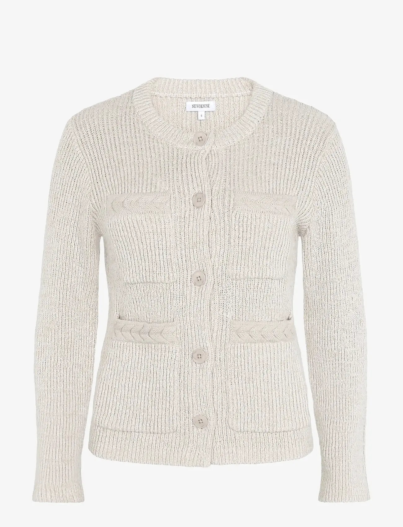 Newhouse - Frankie Knitted Cardigan - cardigans - driftwood - 1
