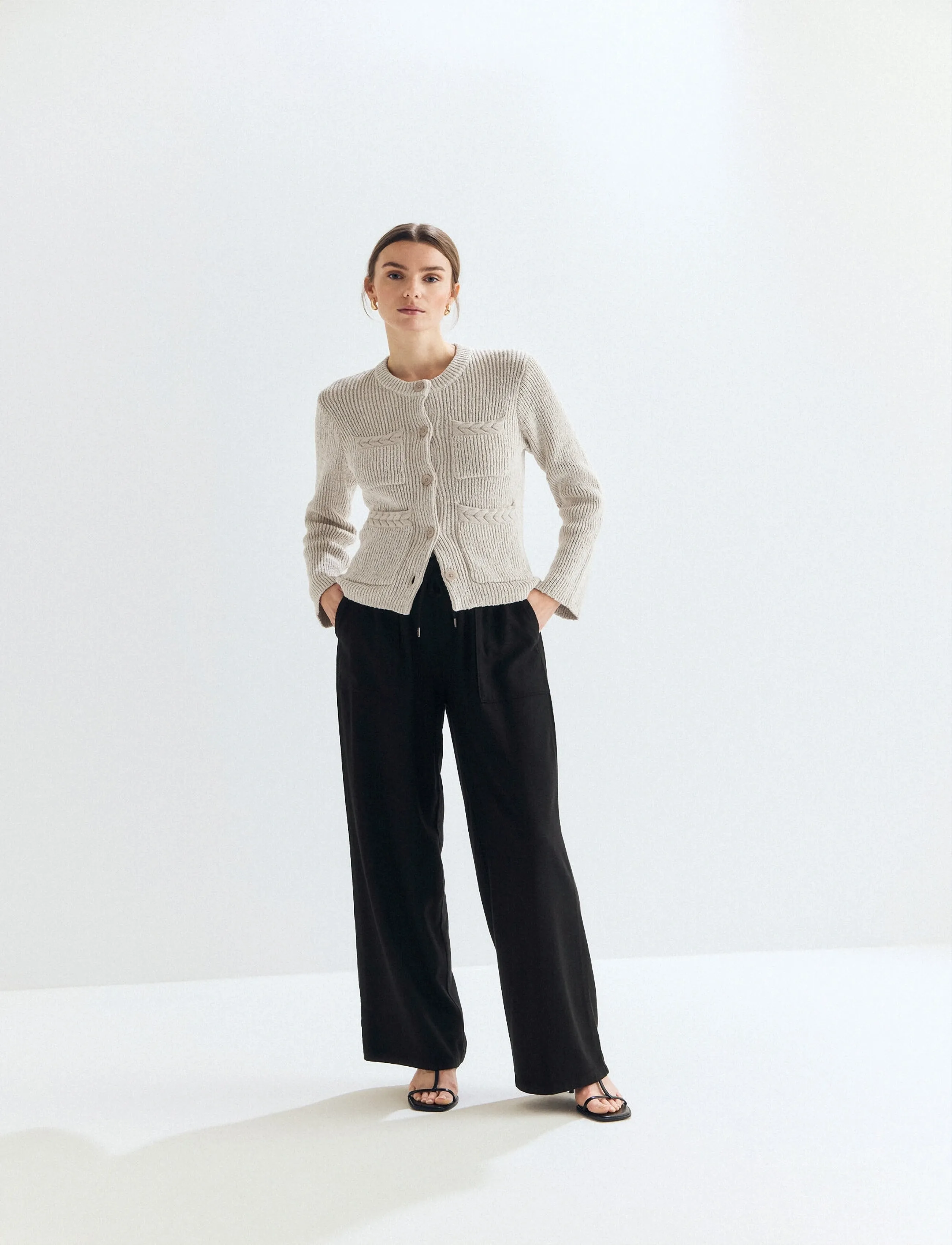 Newhouse Frankie Knitted Cardigan, XL, Knitwear, Beige - Cardigans, Frauen