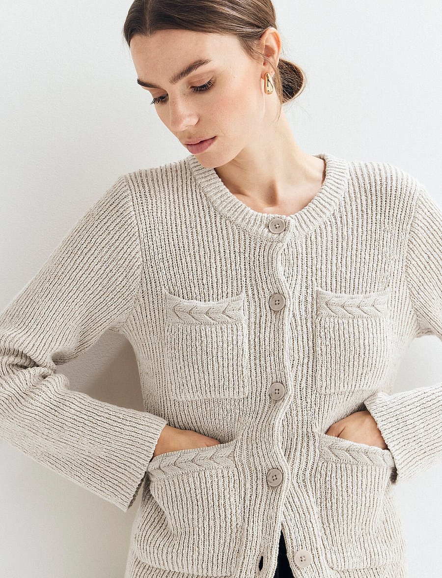 Newhouse - Frankie Knitted Cardigan - kardiganid - driftwood - 2
