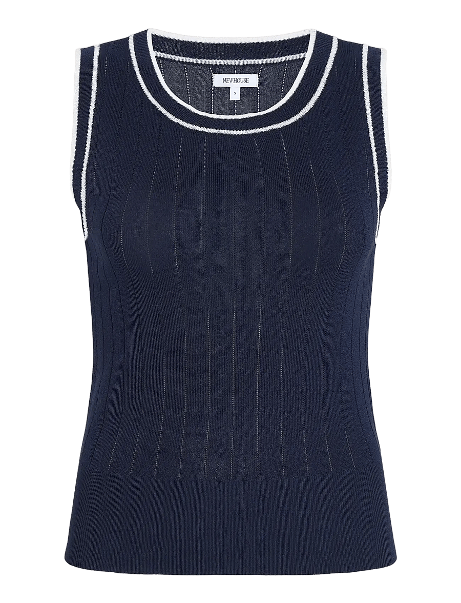 Newhouse - Charlie knitted Top - Ärmellose tops - navy - 1