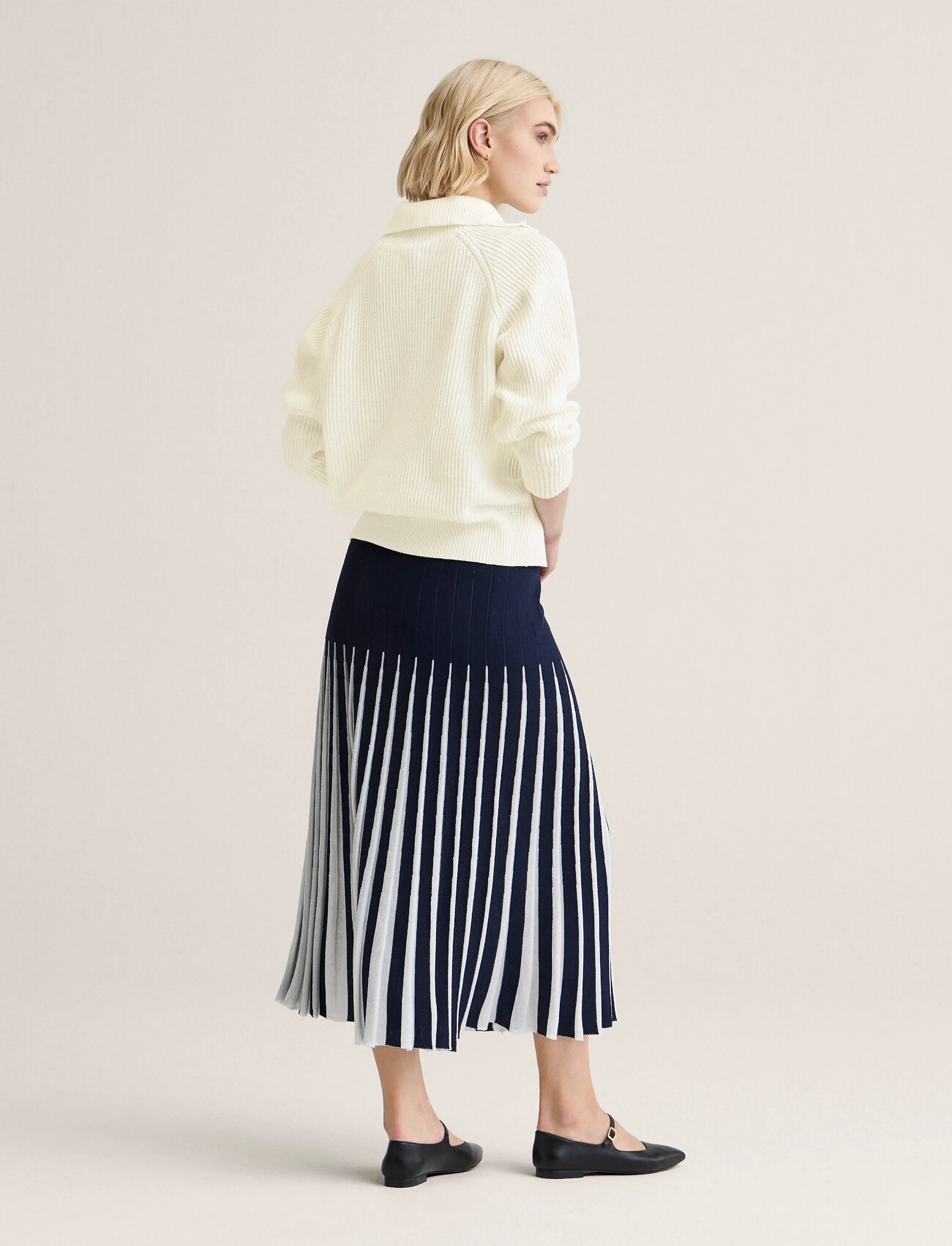 Newhouse - Charlie knitted Skirt - midiseelikud - navy - 2