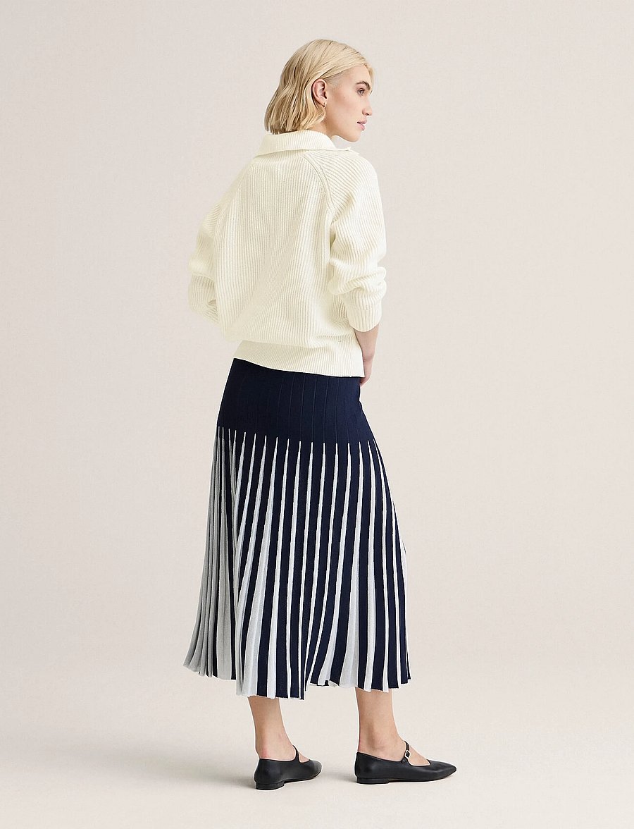 Newhouse - Charlie knitted Skirt - midi-röcke - navy - 2