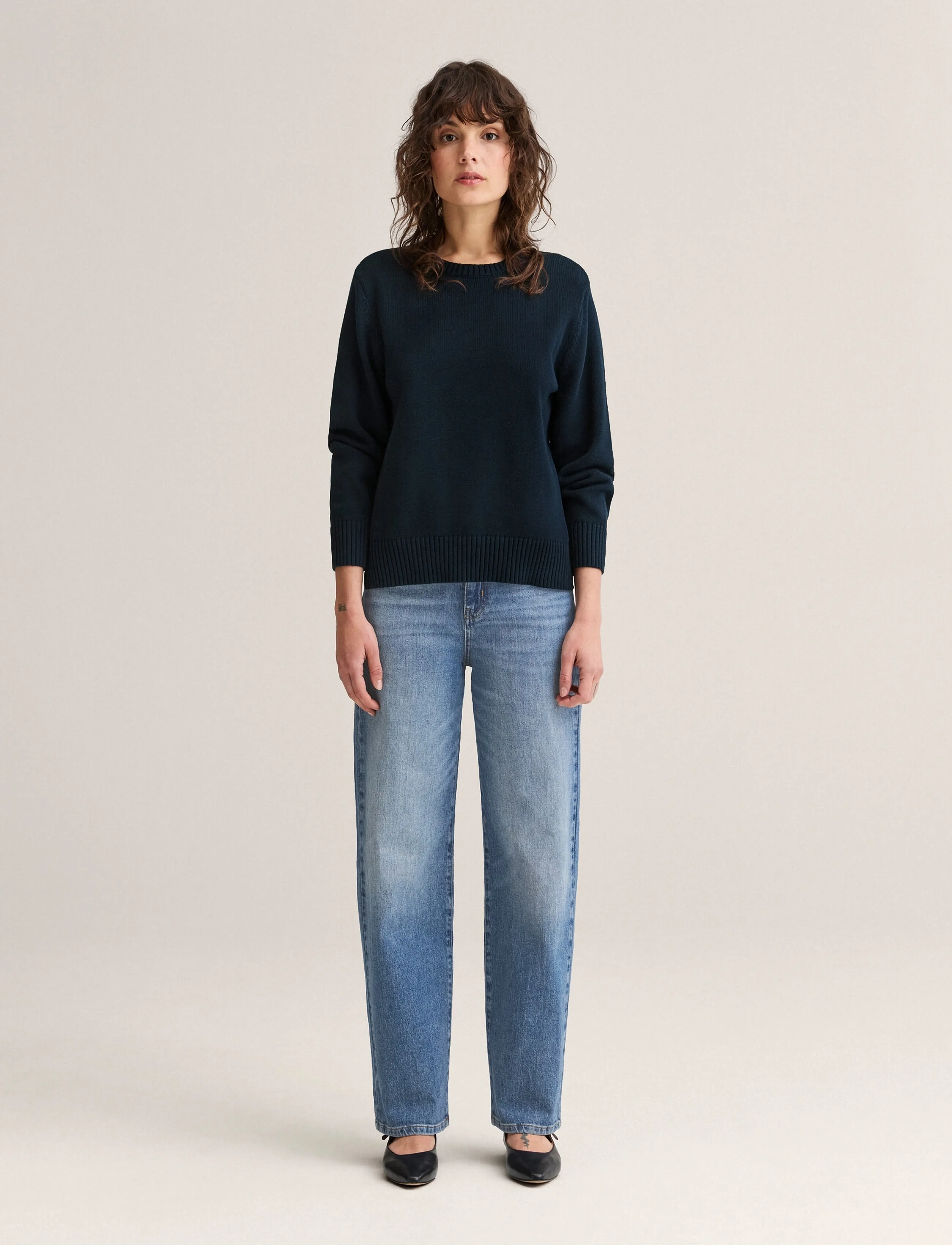 Newhouse Roe Sweater, Damen, Strickpullover, Marineblau, Gr.S