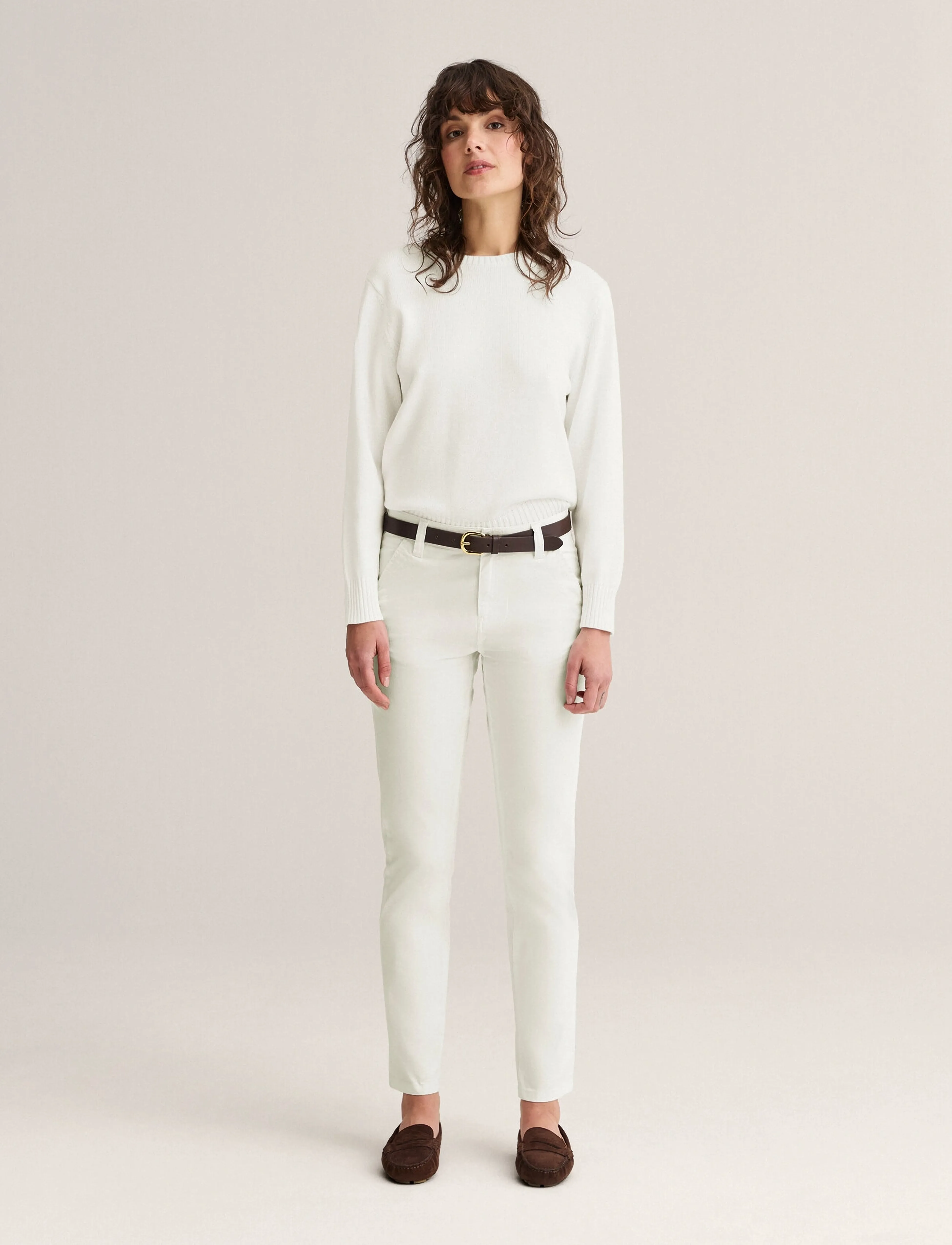 Newhouse Roe Sweater, S, White, Strik > Trøjer, Dame
