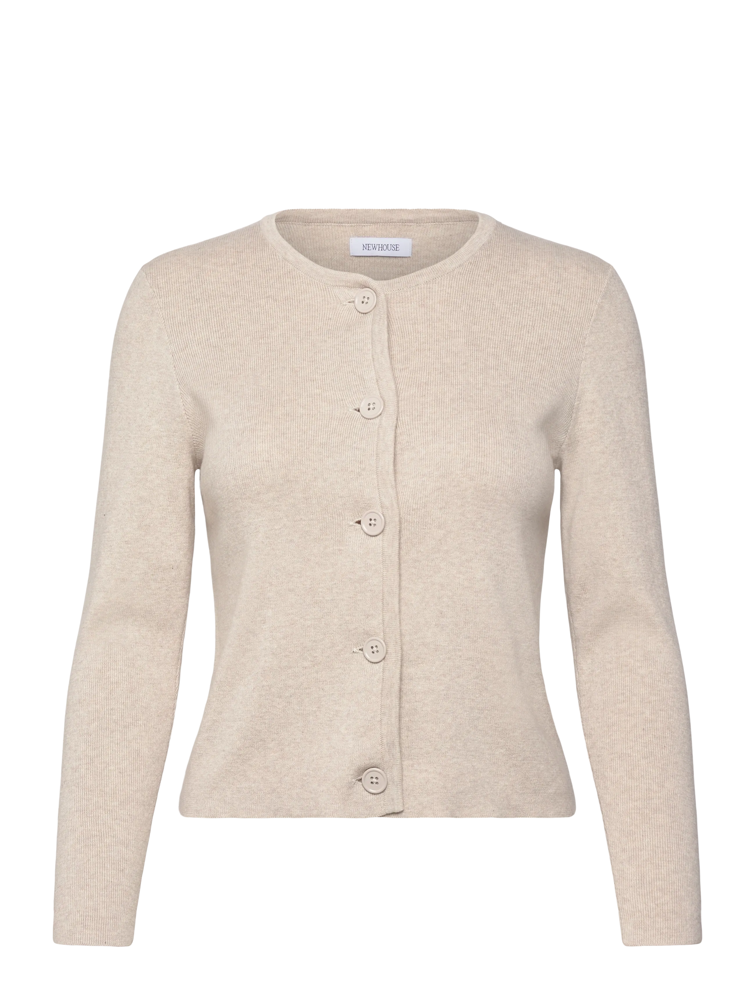 Newhouse Felicity Rib Cardigan - Cardigans - AMERICAN KHAKI / beige