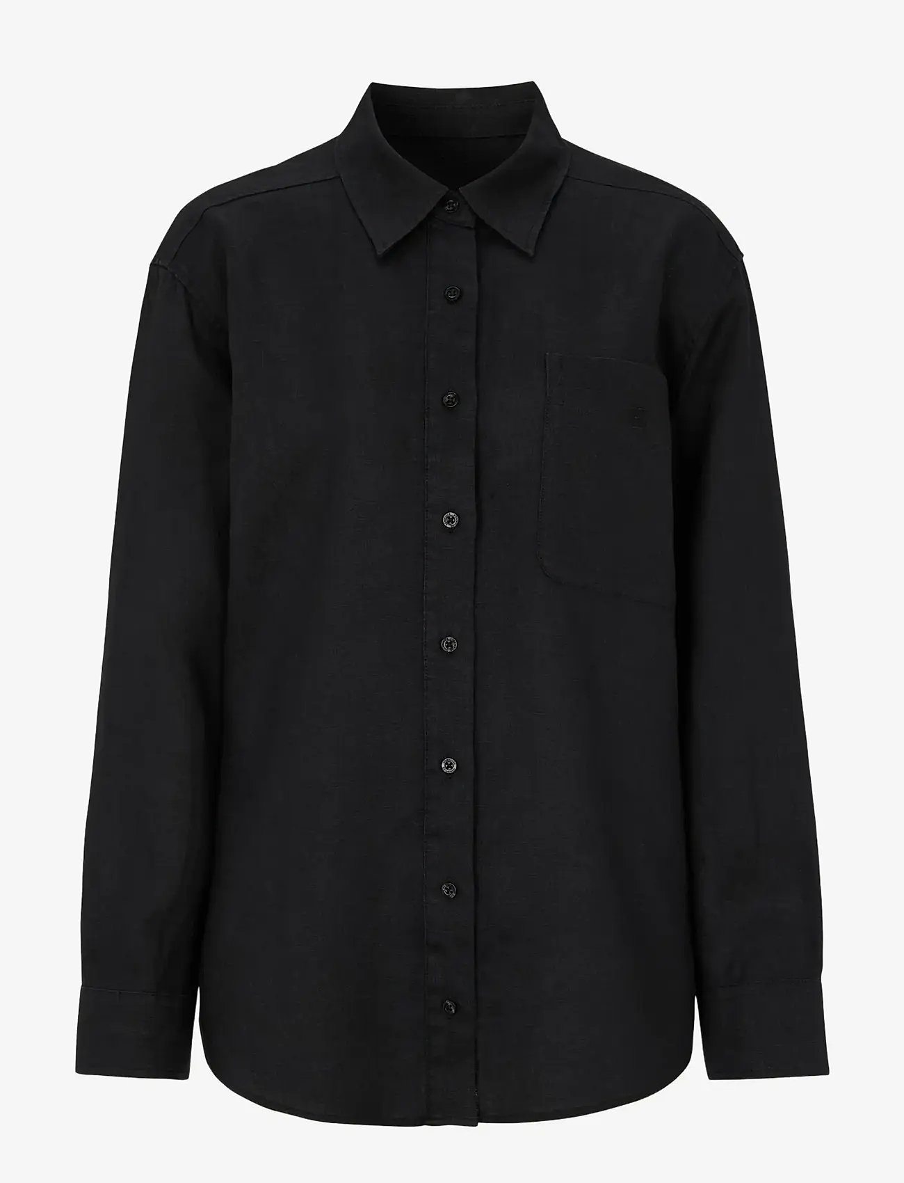 Newhouse - Rafaela linen shirt - hørskjorter - black - 1