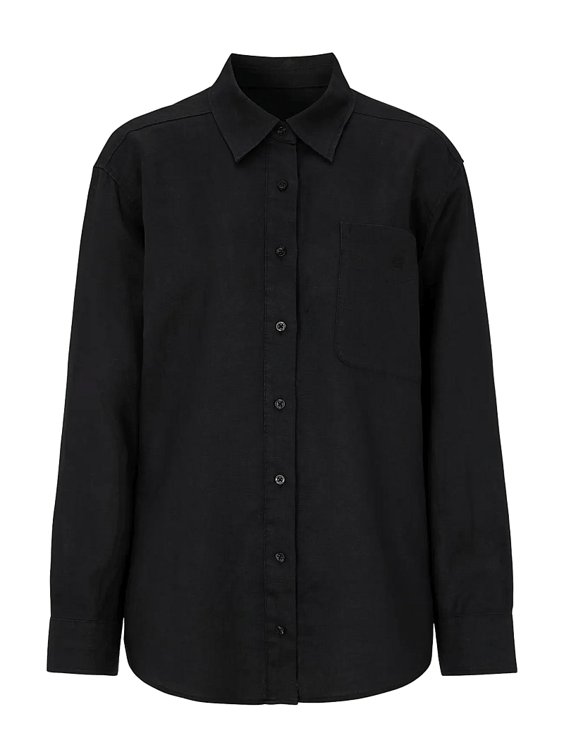 Newhouse - Rafaela linen shirt - leinenhemden - black - 1