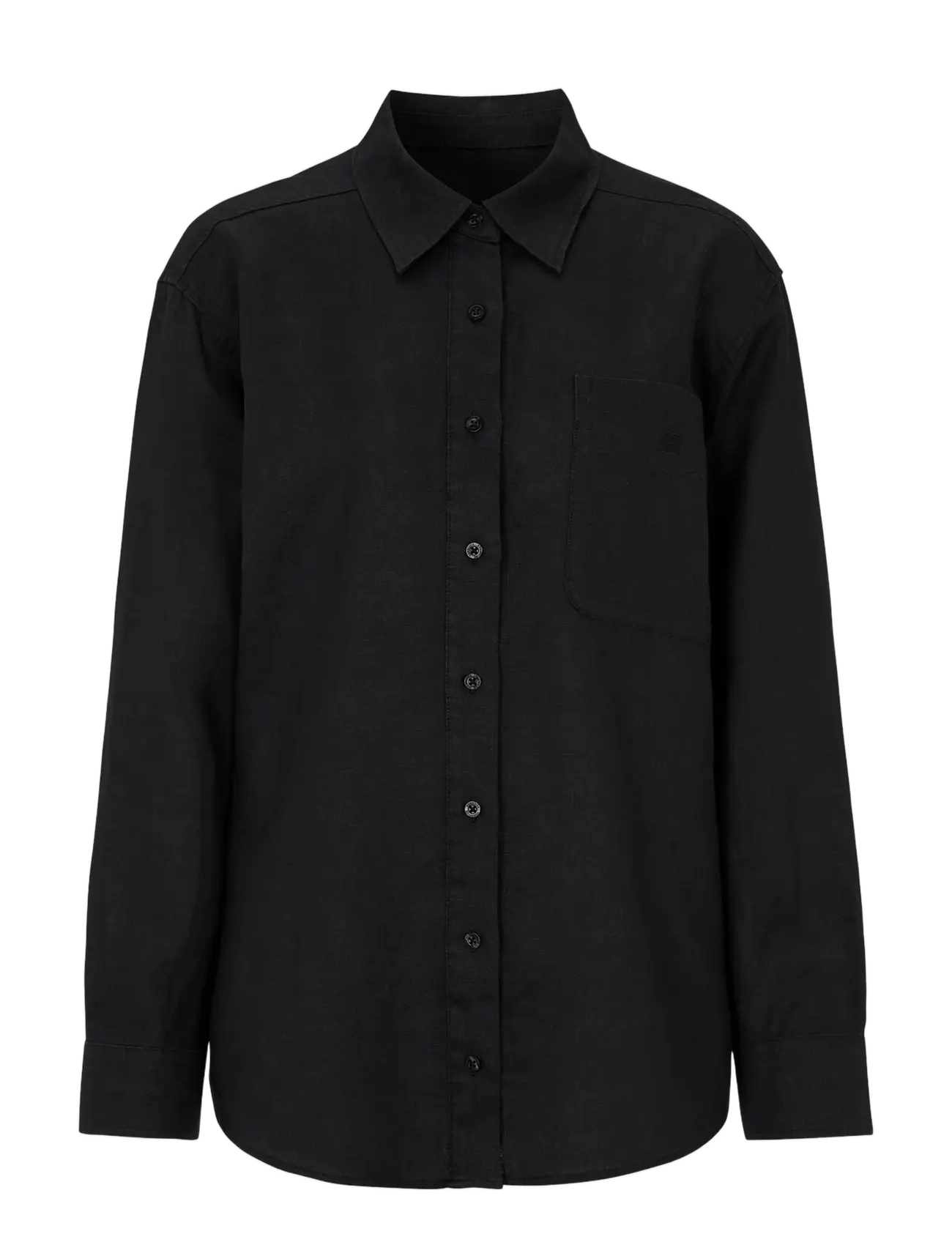 Newhouse Rafaela linen shirt - Transitional Layering - BLACK / black