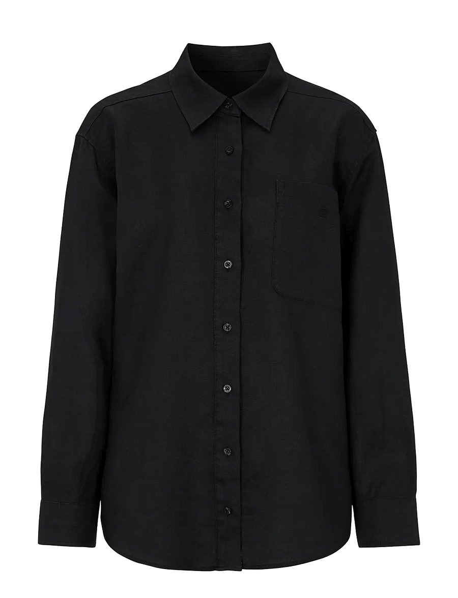 Newhouse - Rafaela linen shirt - leinenhemden - black - 1