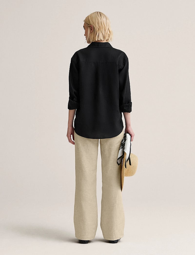 Newhouse - Rafaela linen shirt - leinenhemden - black - 2
