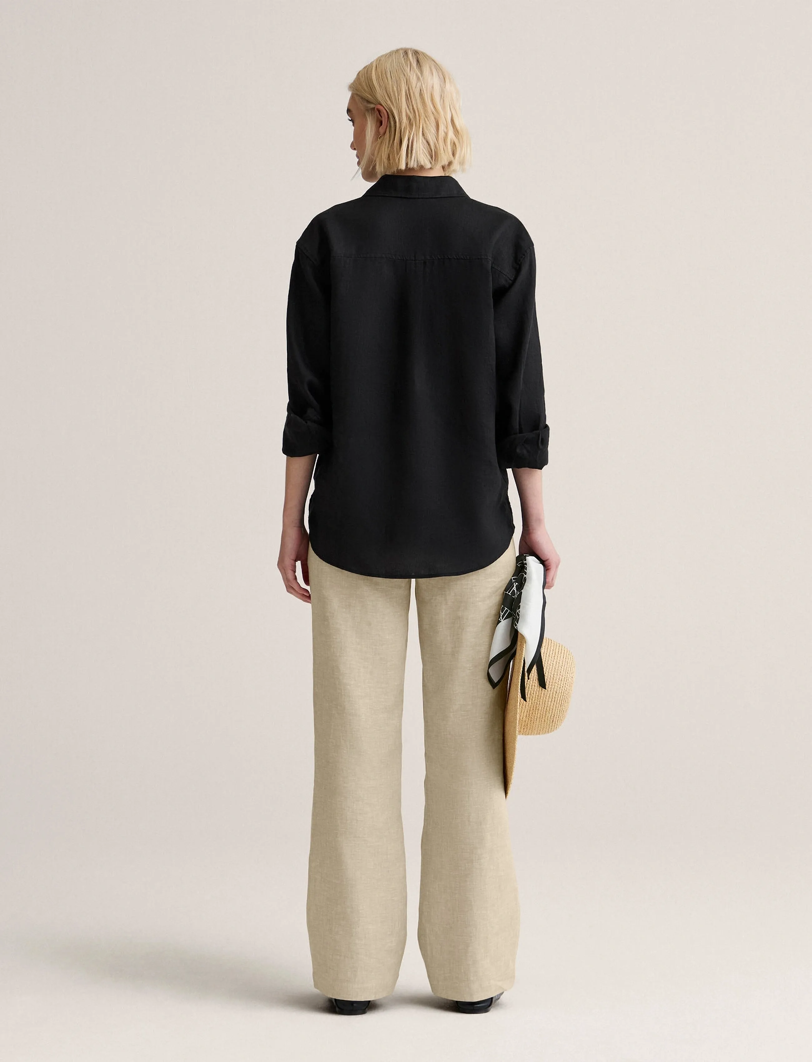 Newhouse - Rafaela linen shirt - leinenhemden - black - 2