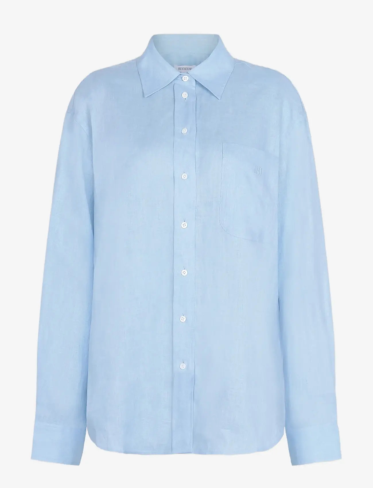 Newhouse - Rafaela linen shirt - koszule lniane - light blue - 1