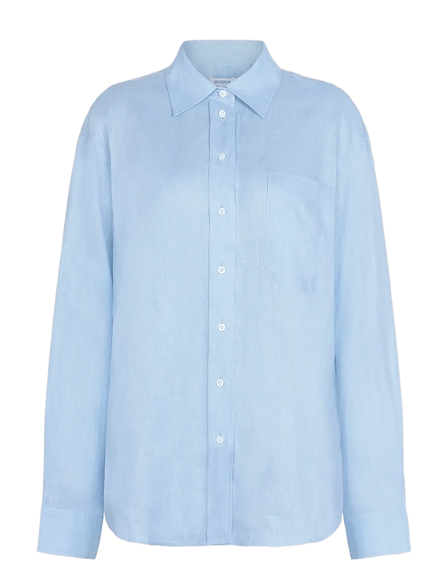 Newhouse - Rafaela linen shirt - leinenhemden - light blue - 1