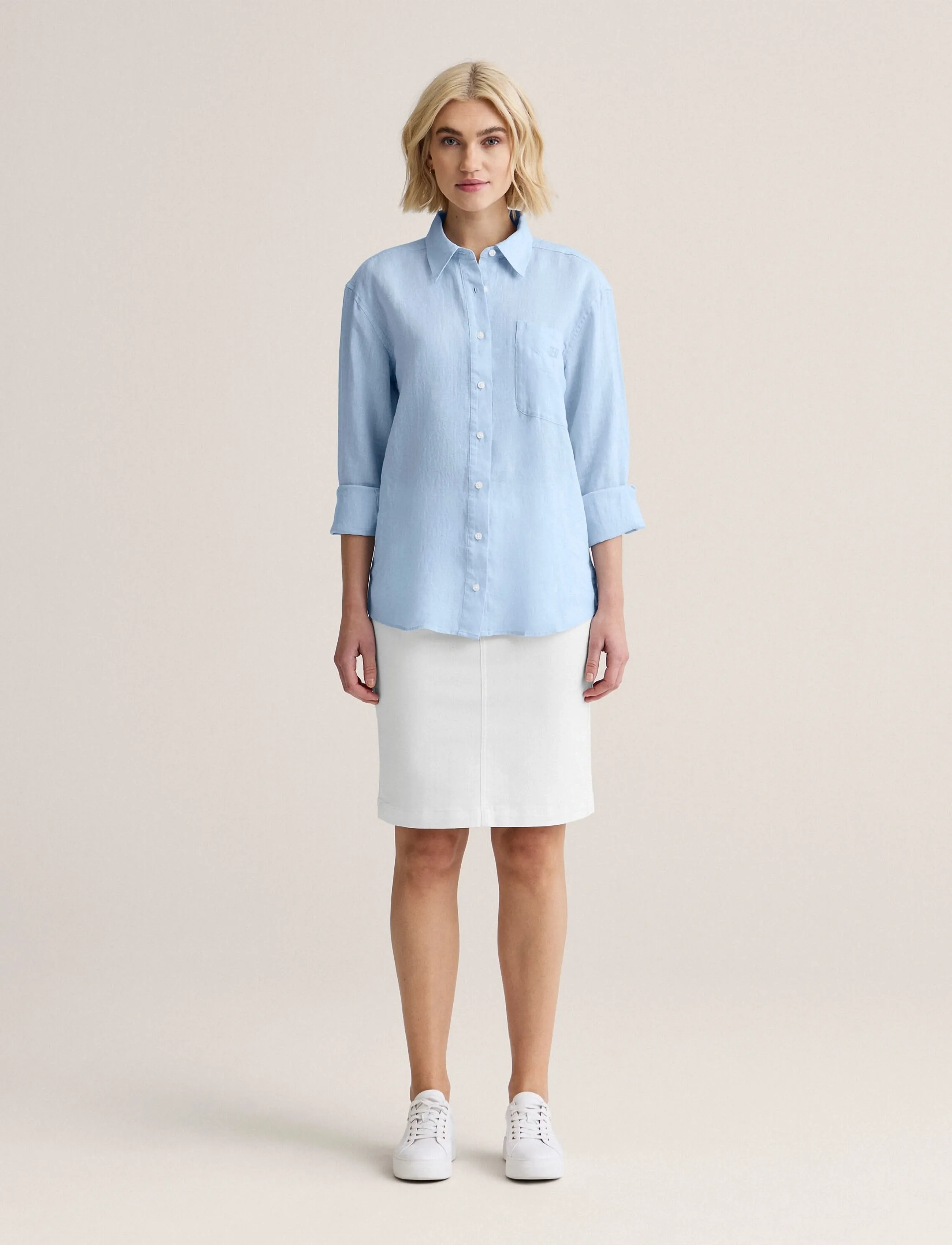 Newhouse Rafaela linen shirt - Hemden - LIGHT BLUE / blue