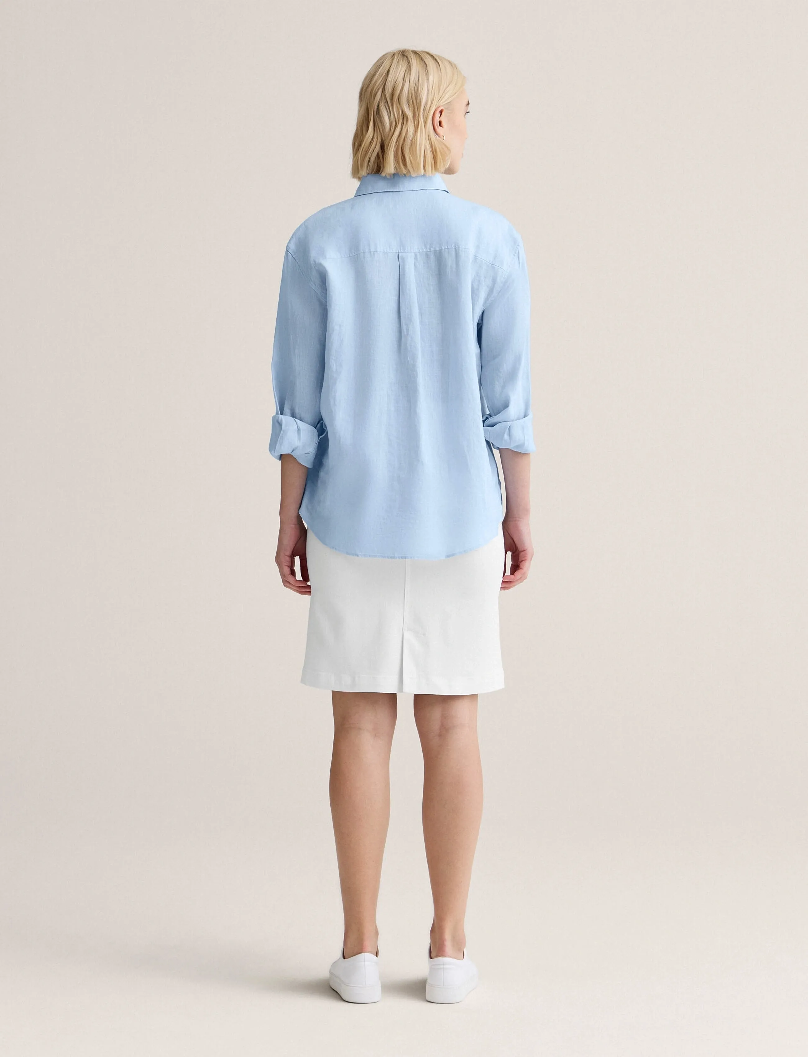 Newhouse - Rafaela linen shirt - linen shirts - light blue - 2